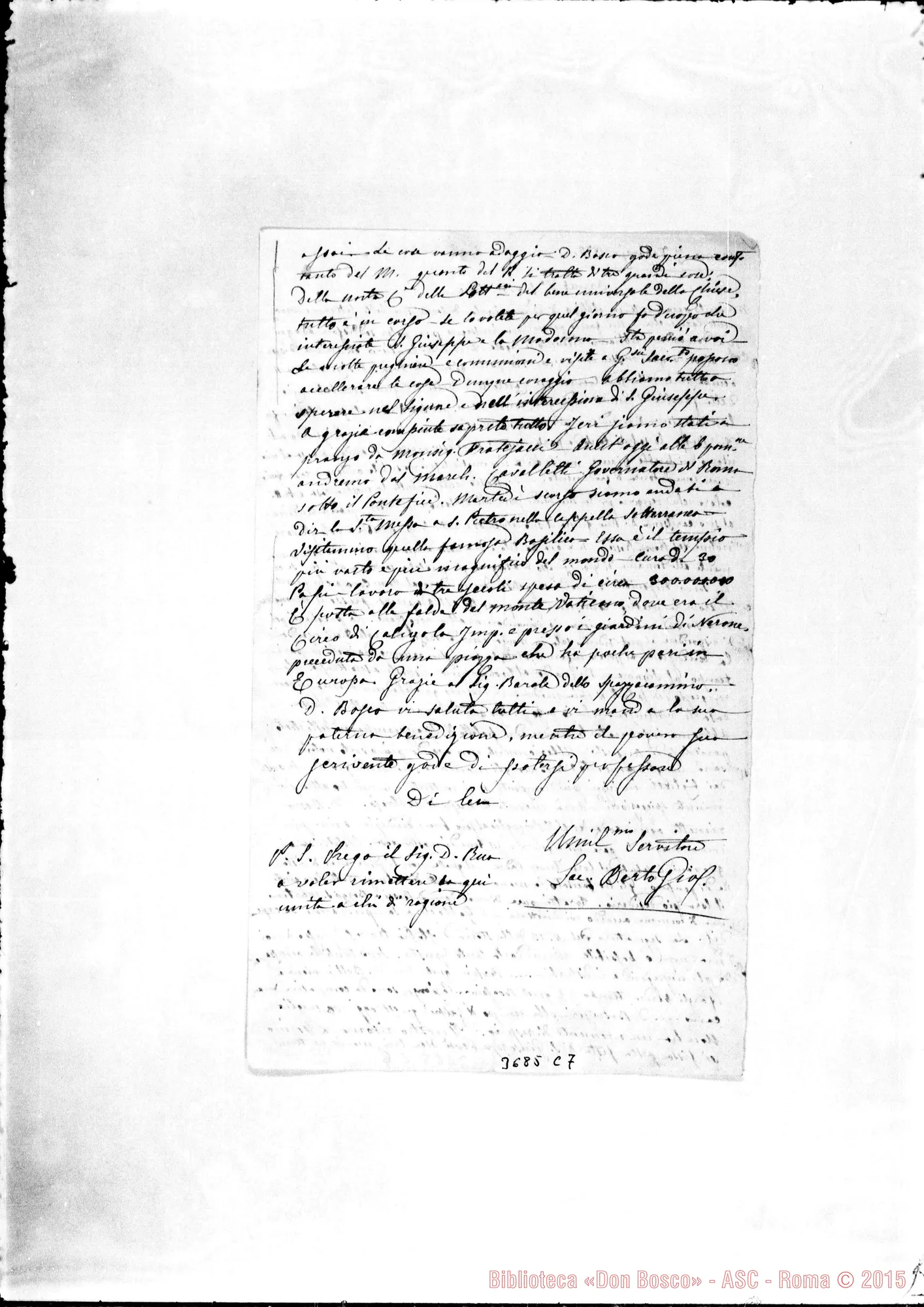 Fotogramma C 7 — Berto Gioachino, SDB Roma, 7-02-1873