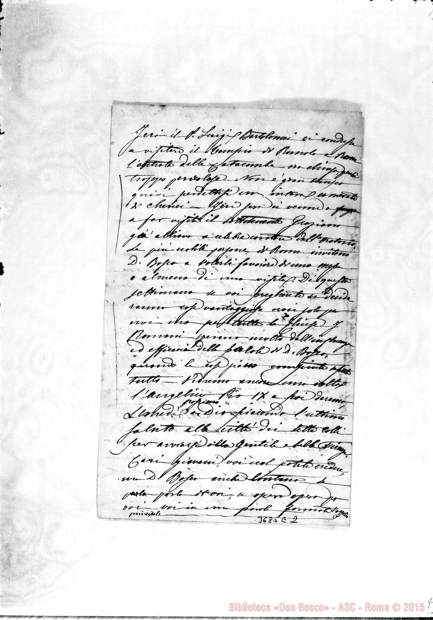 Fotogramma E 2 — - « Roma, 12-03-1873 Autogr. Rua