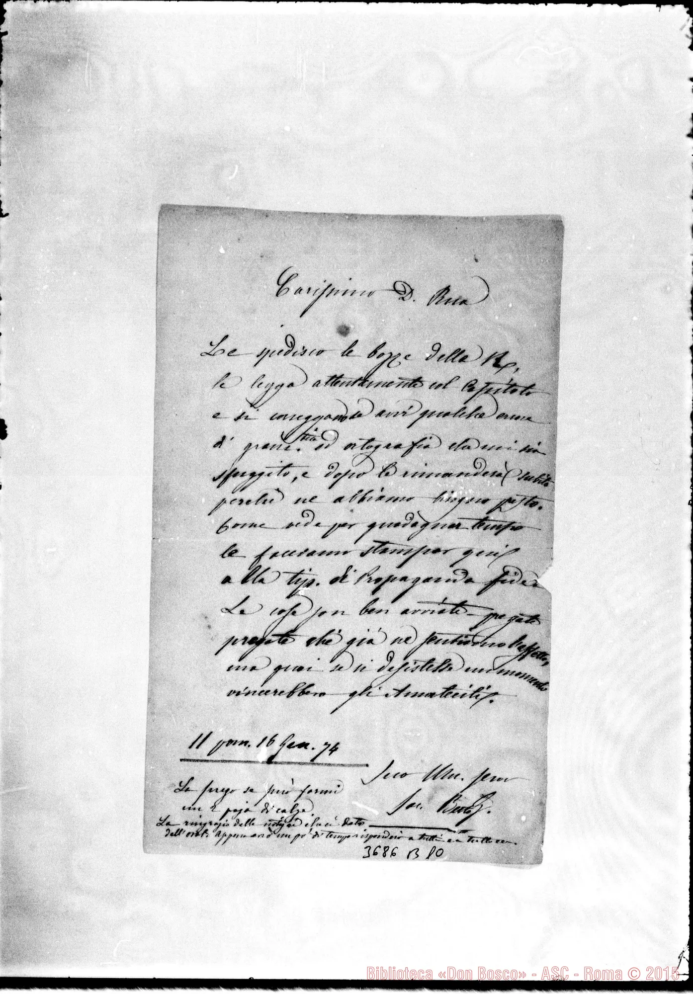 Fotogramma B 10 — « « Roma, 16-01-1874
