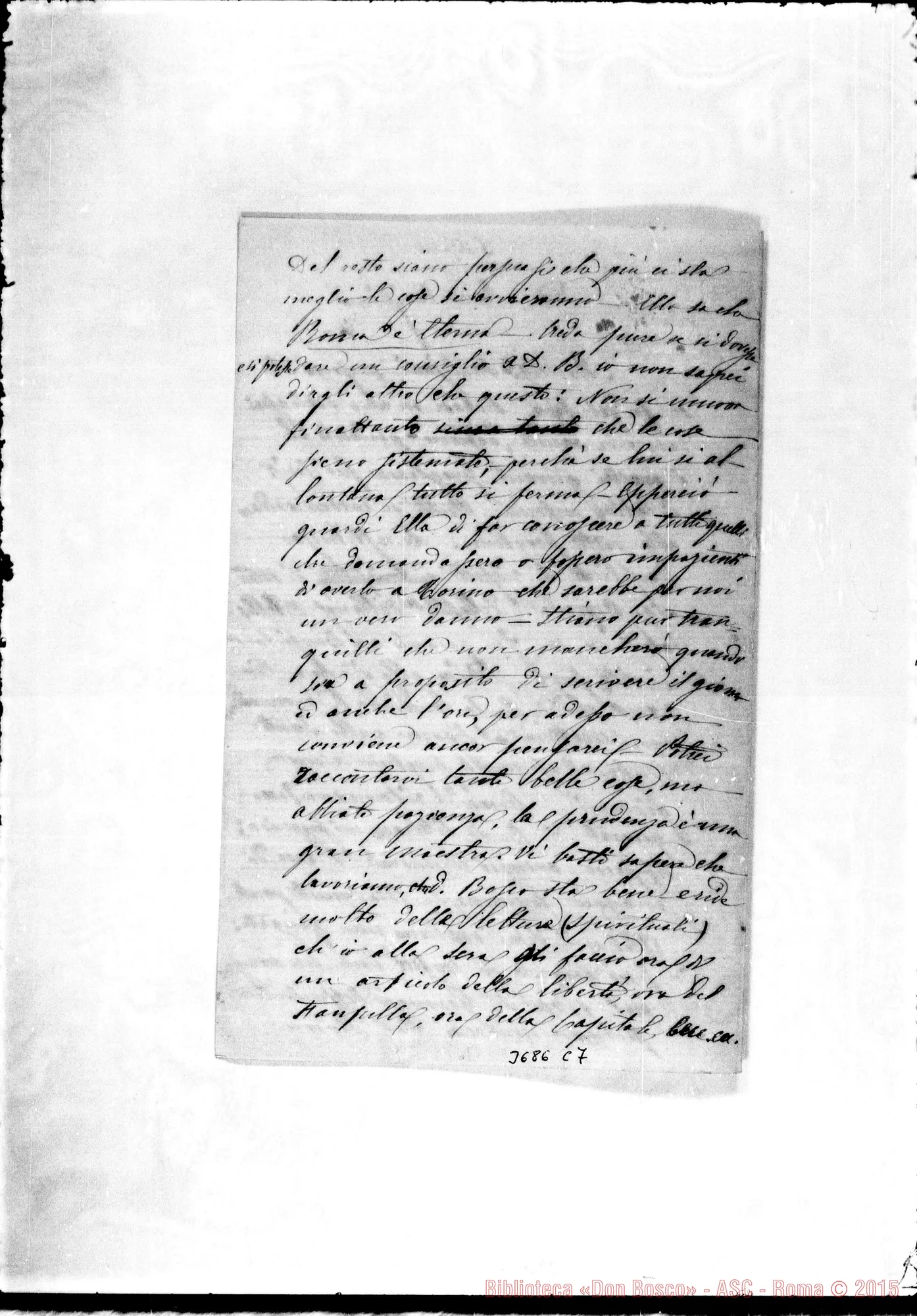Fotogramma C 7 — « « Roma, 21-01-1874 Autogr. Rua