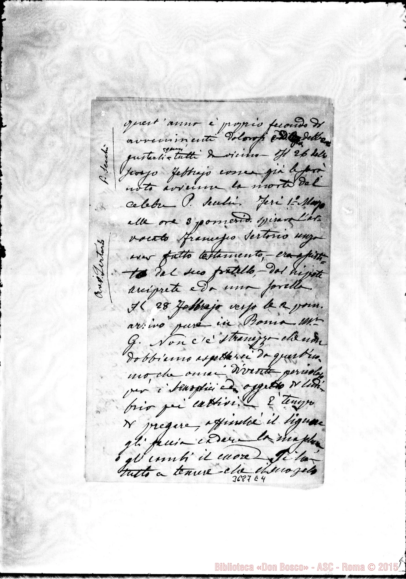 Fotogramma E 4 — « « Roma, 2-03-1878 Autogr. Rua