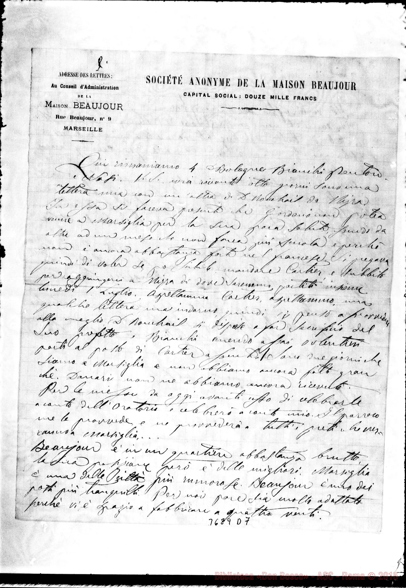 Fotogramma D 7 — « « Marseille, 3-07-1878 Autogr. Rua