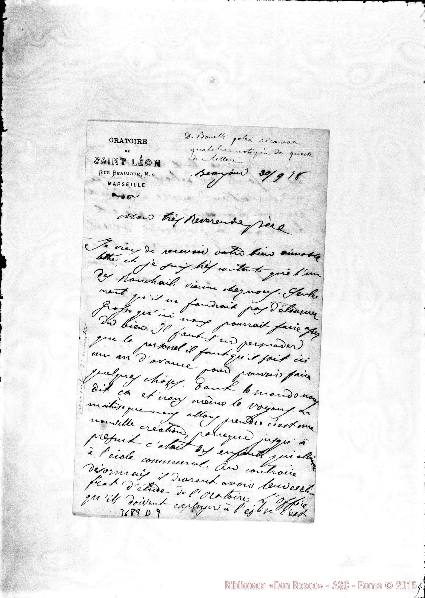 Fotogramma D 9 — « « Marseille, 30-09-1878 Autogr. Rua