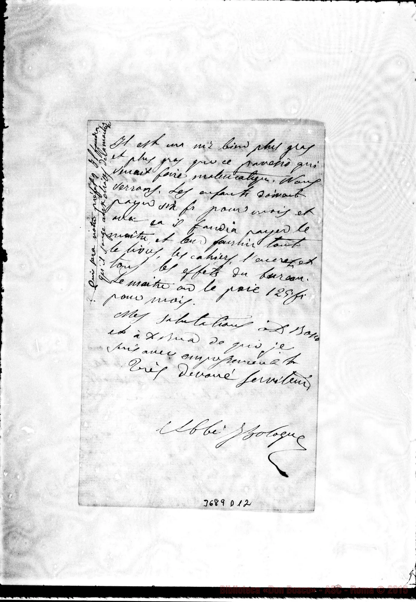 Fotogramma D 12 — « « Marseille, 30-09-1878 Autogr. Rua