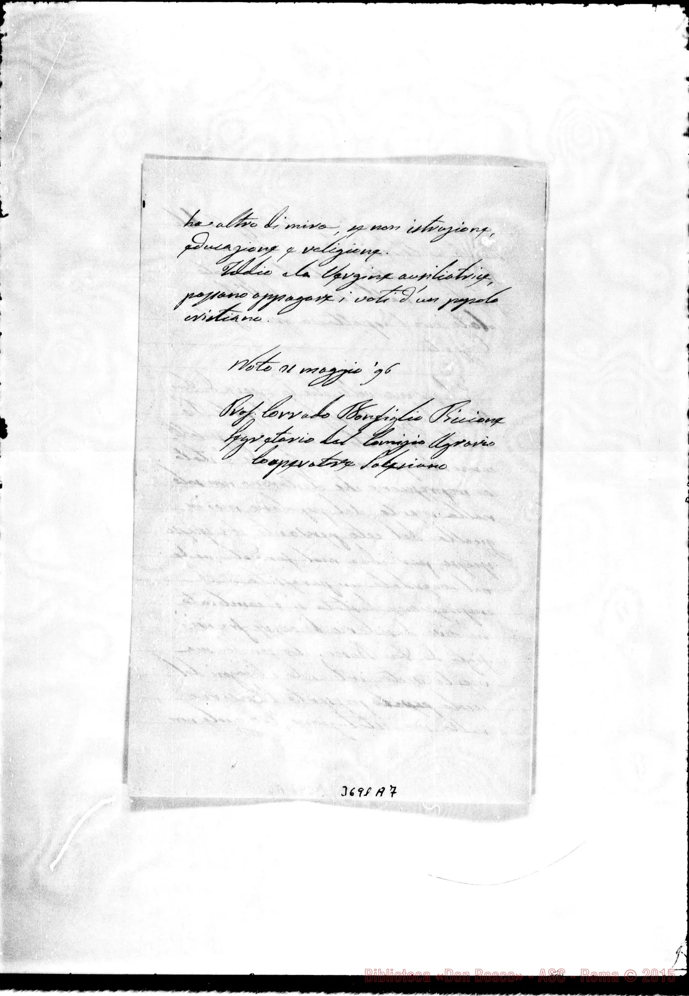 Fotogramma A 7 — Bonfiglio Corrado Noto, 28-05-1896 Autogr. Rua All. conferenza di Noto