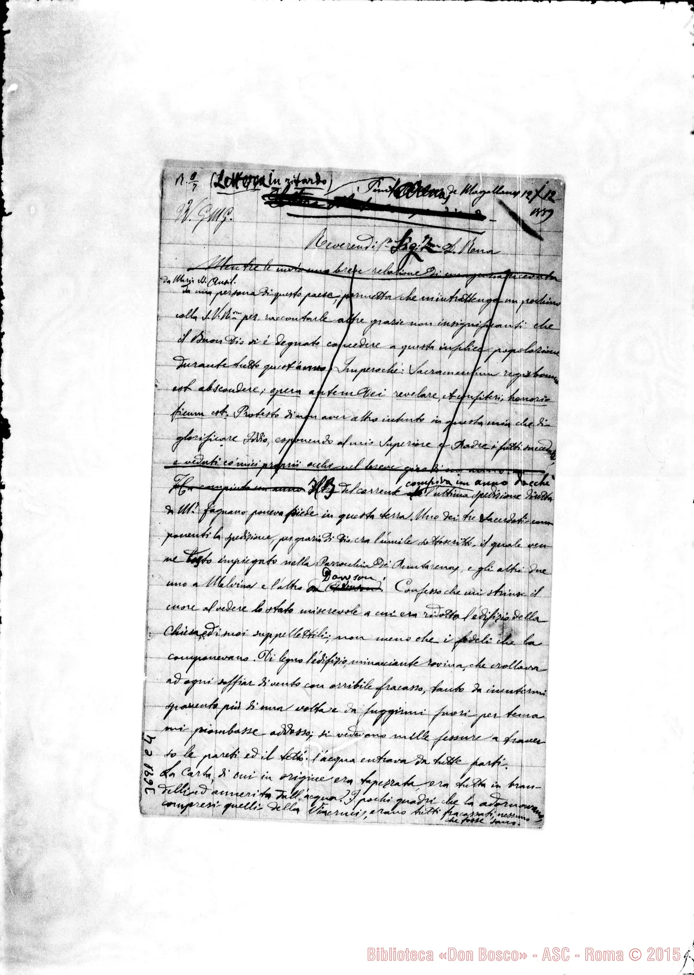 Fotogramma C 4 — « « Puntarenas, 12-12-1889 Autogr. Rua