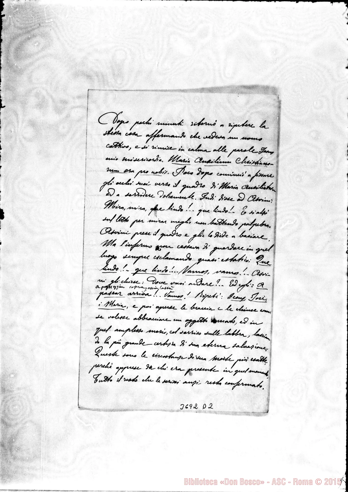 Fotogramma D 2 — « « Dawson, 17-05-1892 Autogr. Rua