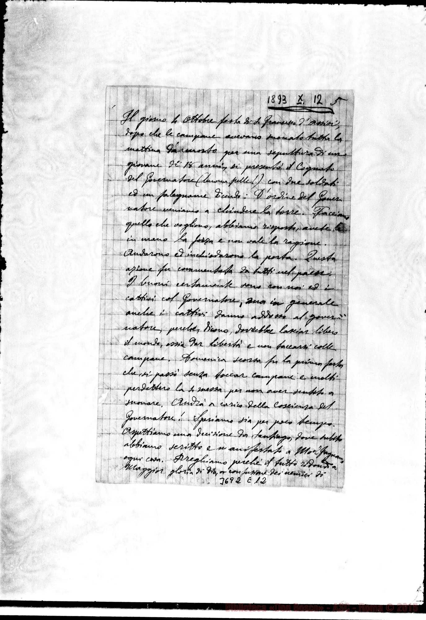 Fotogramma E 12 — « « Puntarenas, 12-10-1893 Autogr. Rua