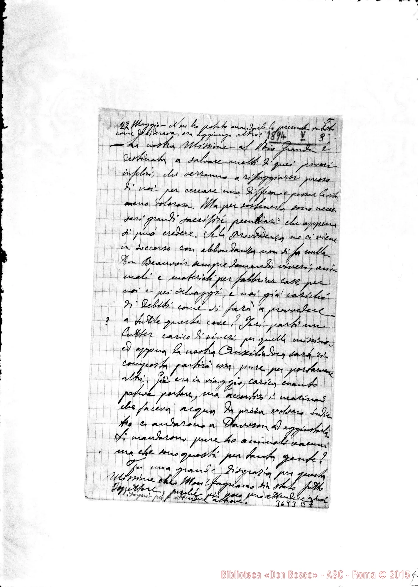Fotogramma E 7 — « « Puntarenas, 8-05-1894 Autogr. Rua