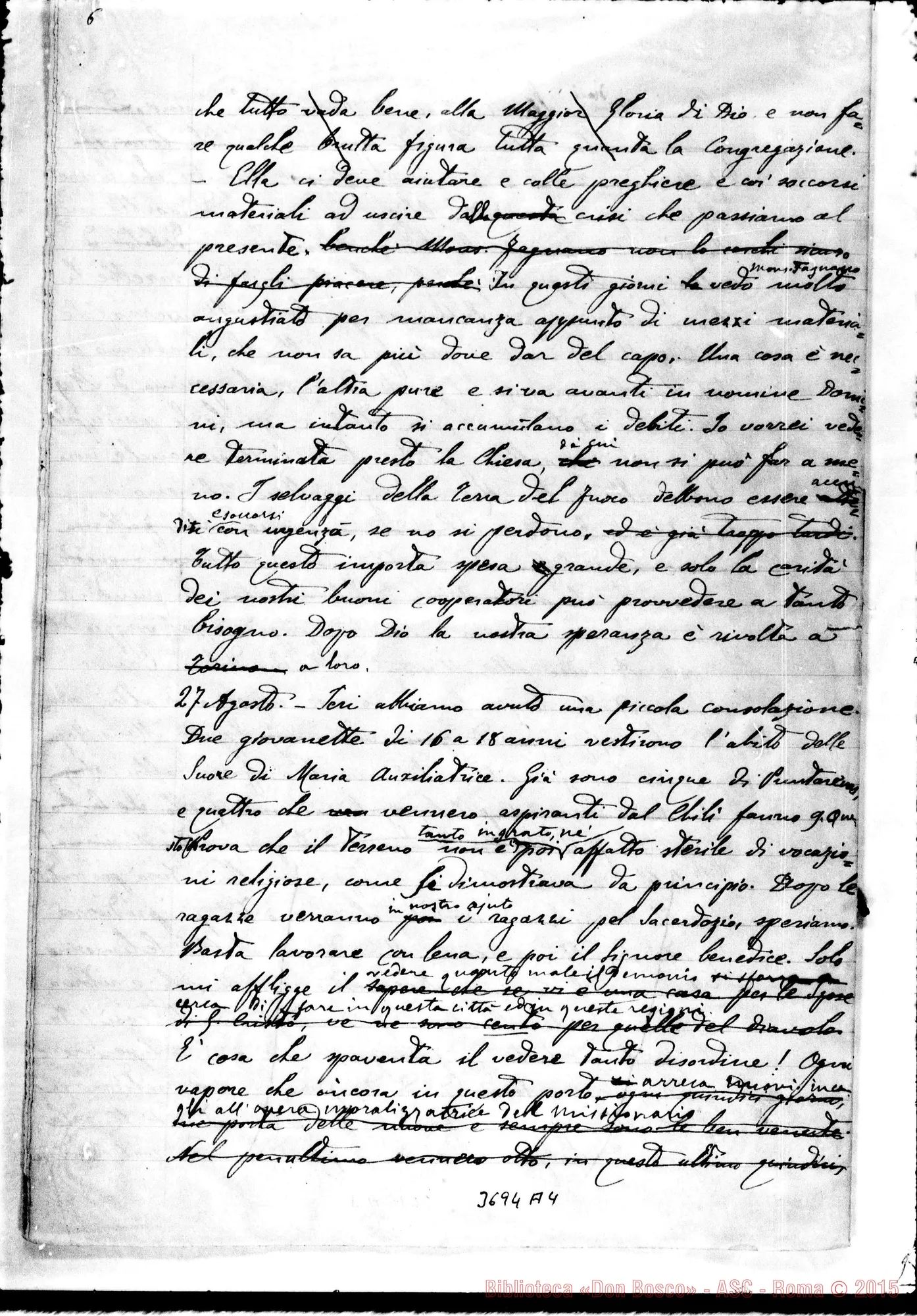 Fotogramma A 4 — « « Puntarenas, 20-08-1894 Autogr. Rua