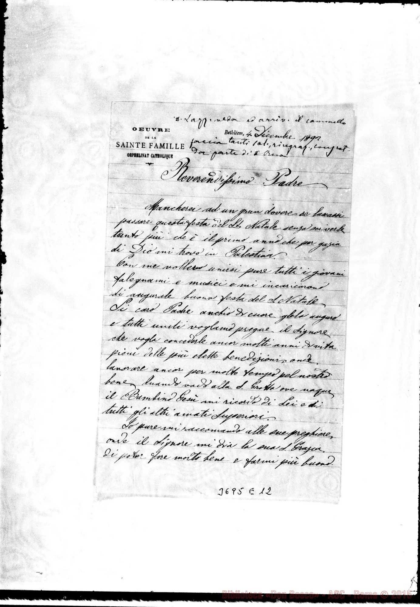 Fotogramma E 12 — Bormida Angelo Betlemme, 4-12-1892 Autogr. Rua