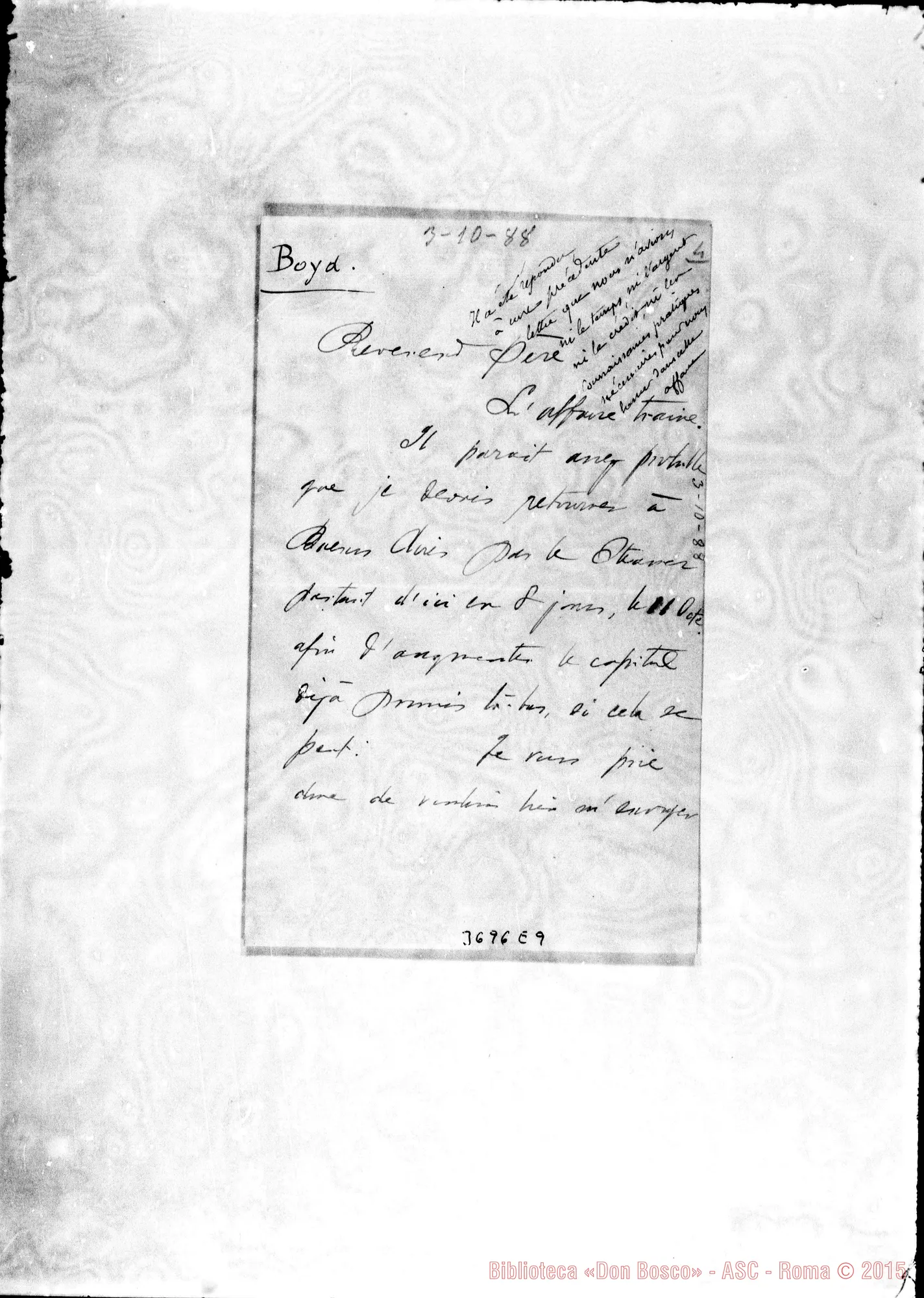 Fotogramma E 9 — « Southampton, 3-10-1888 All. stampato