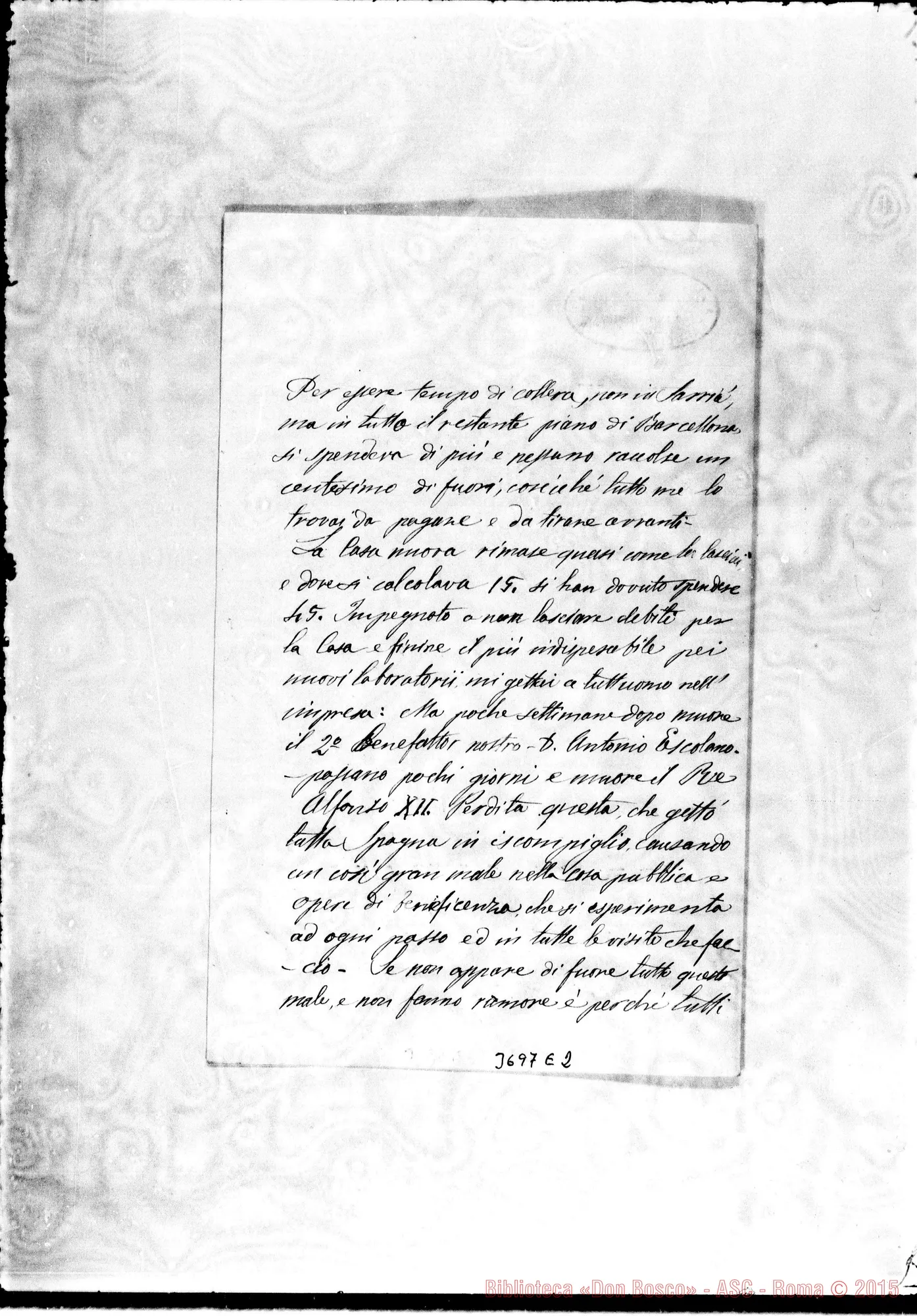 Fotogramma E 2 — « « Sarria, 22-12-1885 Autogr. Rua