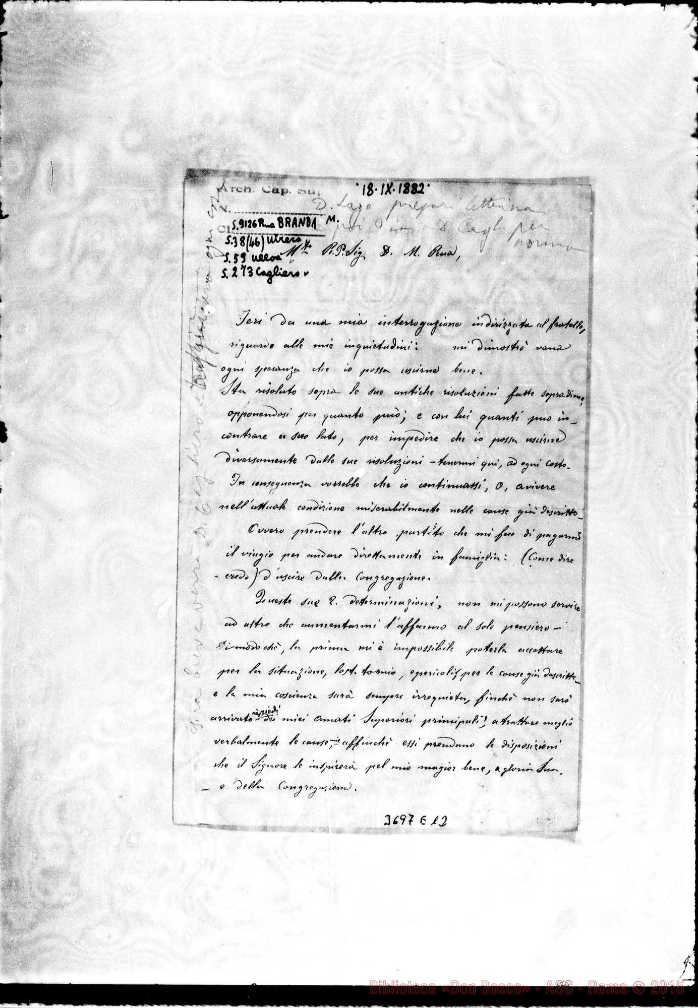 Fotogramma E 12 — « « Utrera, 18-09-1882 Autogr. Rua