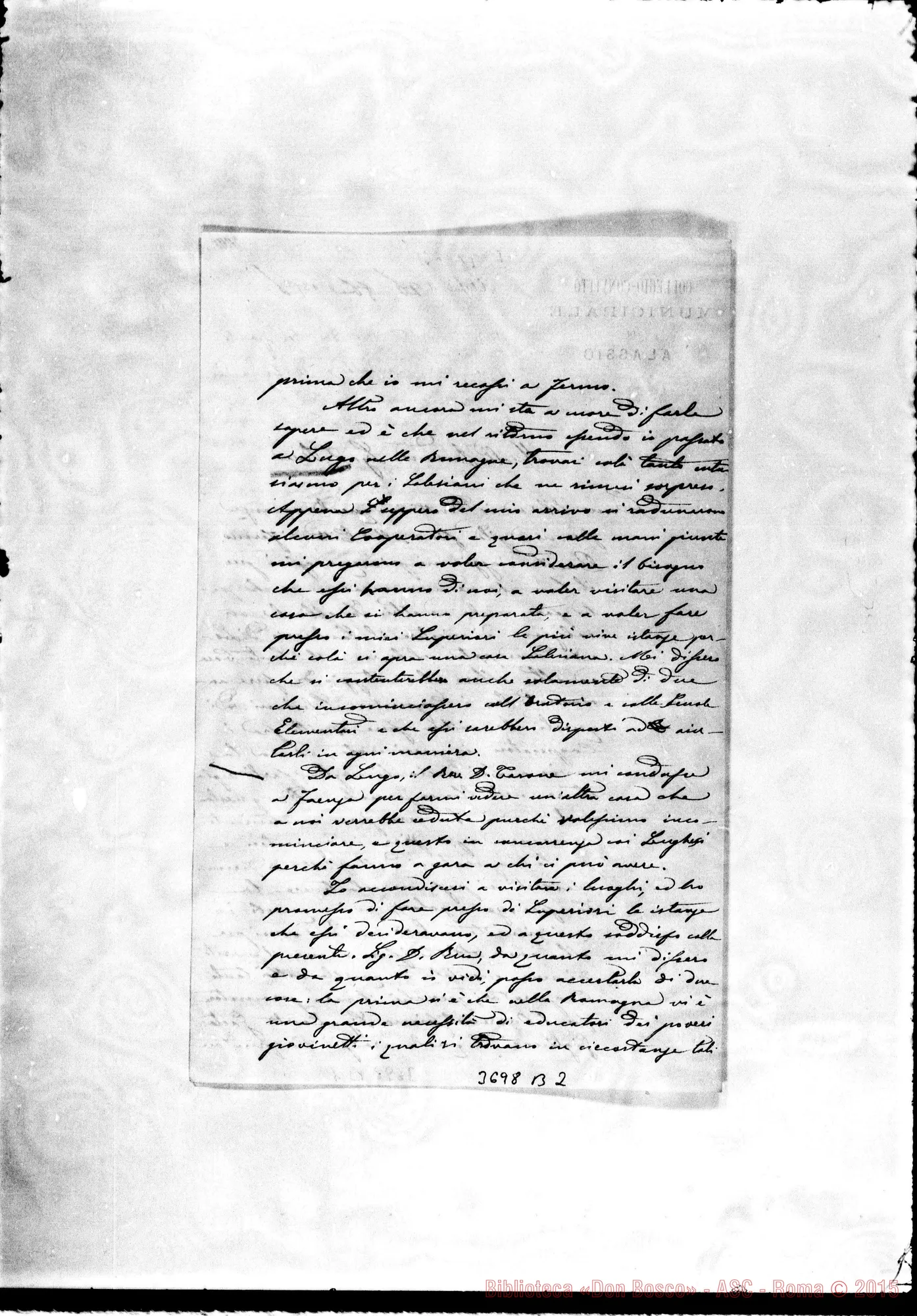 Fotogramma B 2 — Eretto Clemente, SDB Alassio, 20-10-1878 Autogr. Rua