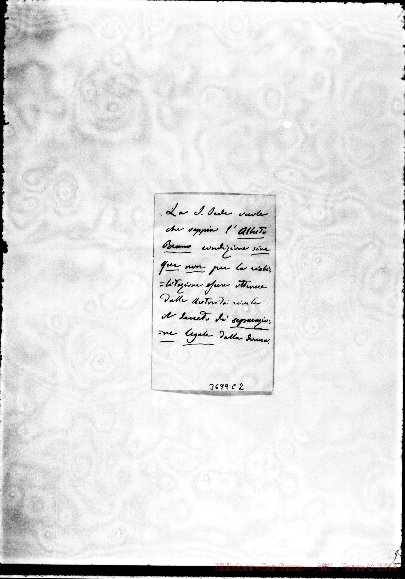 Fotogramma C 2 — « « « Torino, 28-11-1906 Autogr. Rua. Vari allegati