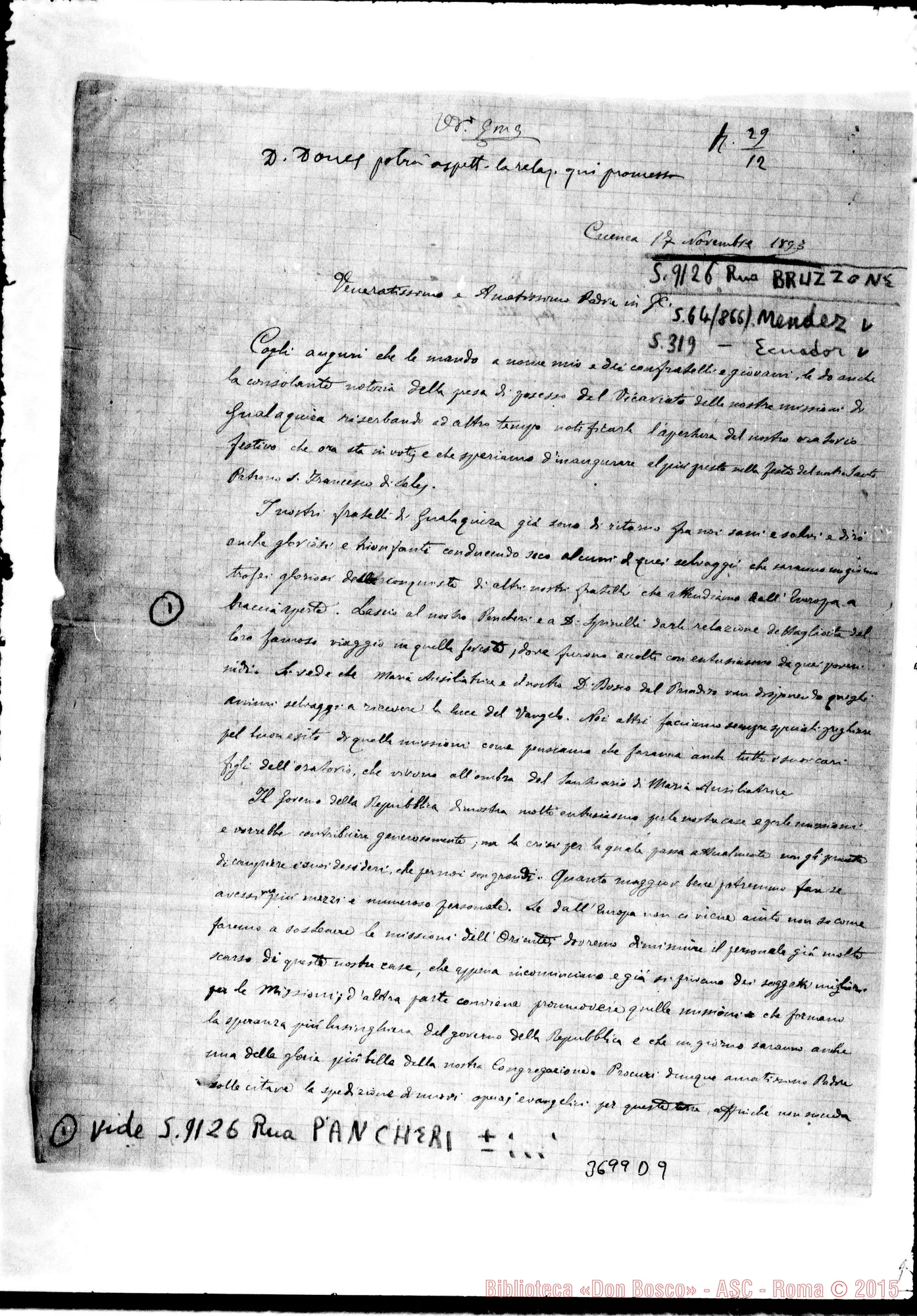 Fotogramma D 9 — « « Cuenca, 17-11-1893 Autogr. Rua
