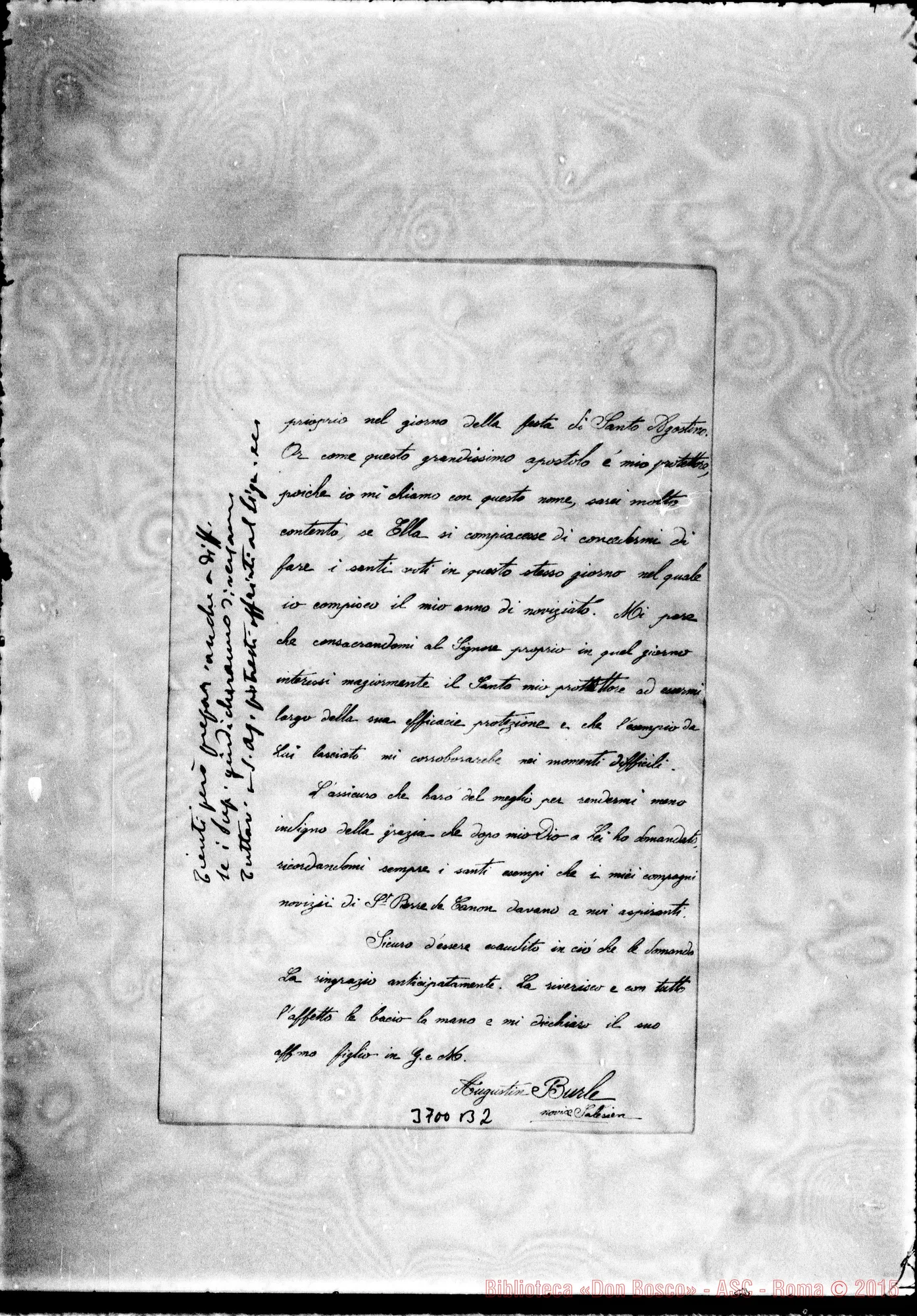 Fotogramma B 2 — Burle Agostino Caracas, 4-05-1898 Autogr. Rua