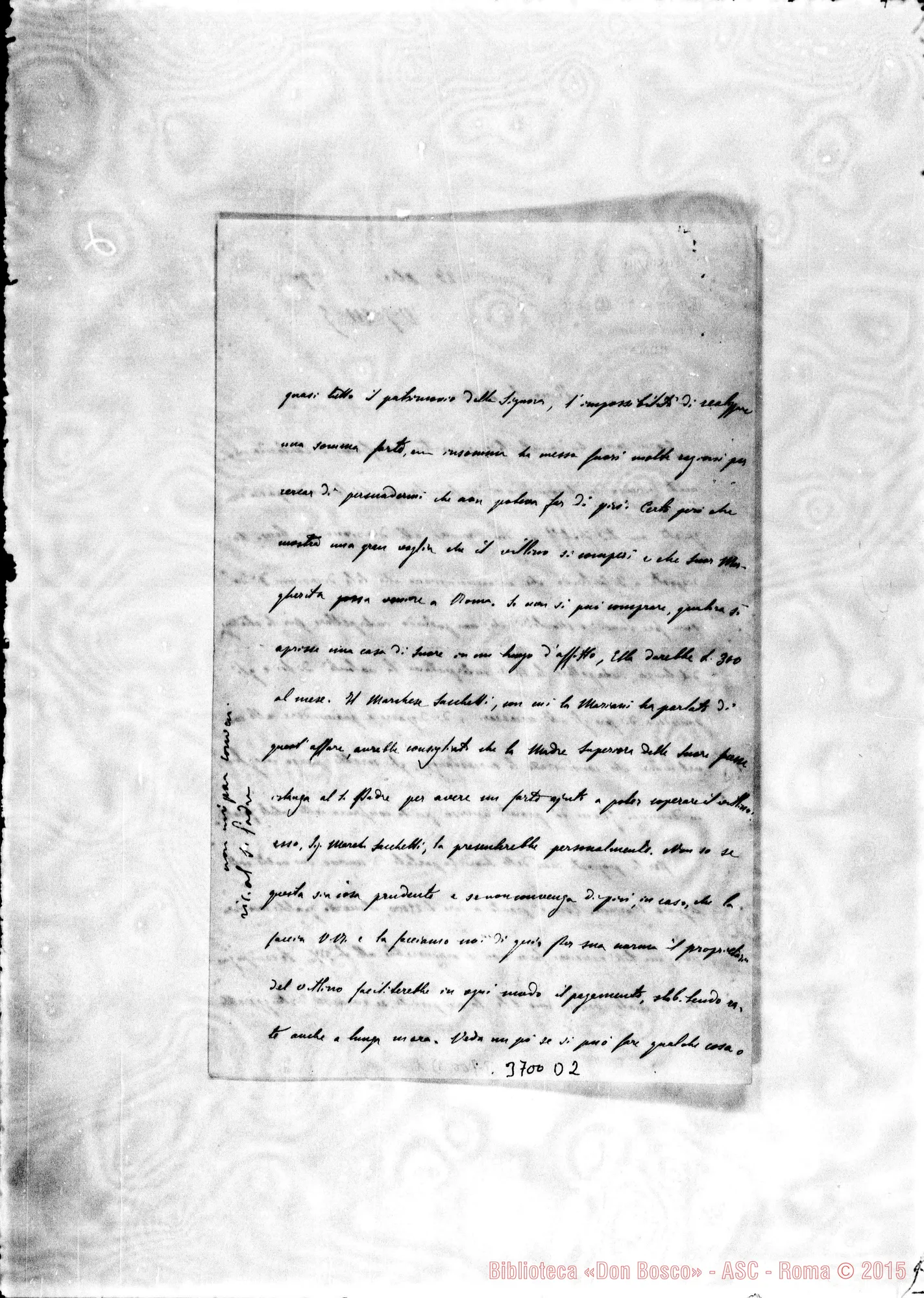 Fotogramma D 2 — Cagliero Cesare, SDB Roma, 28-12-1890 Autogr. Rua