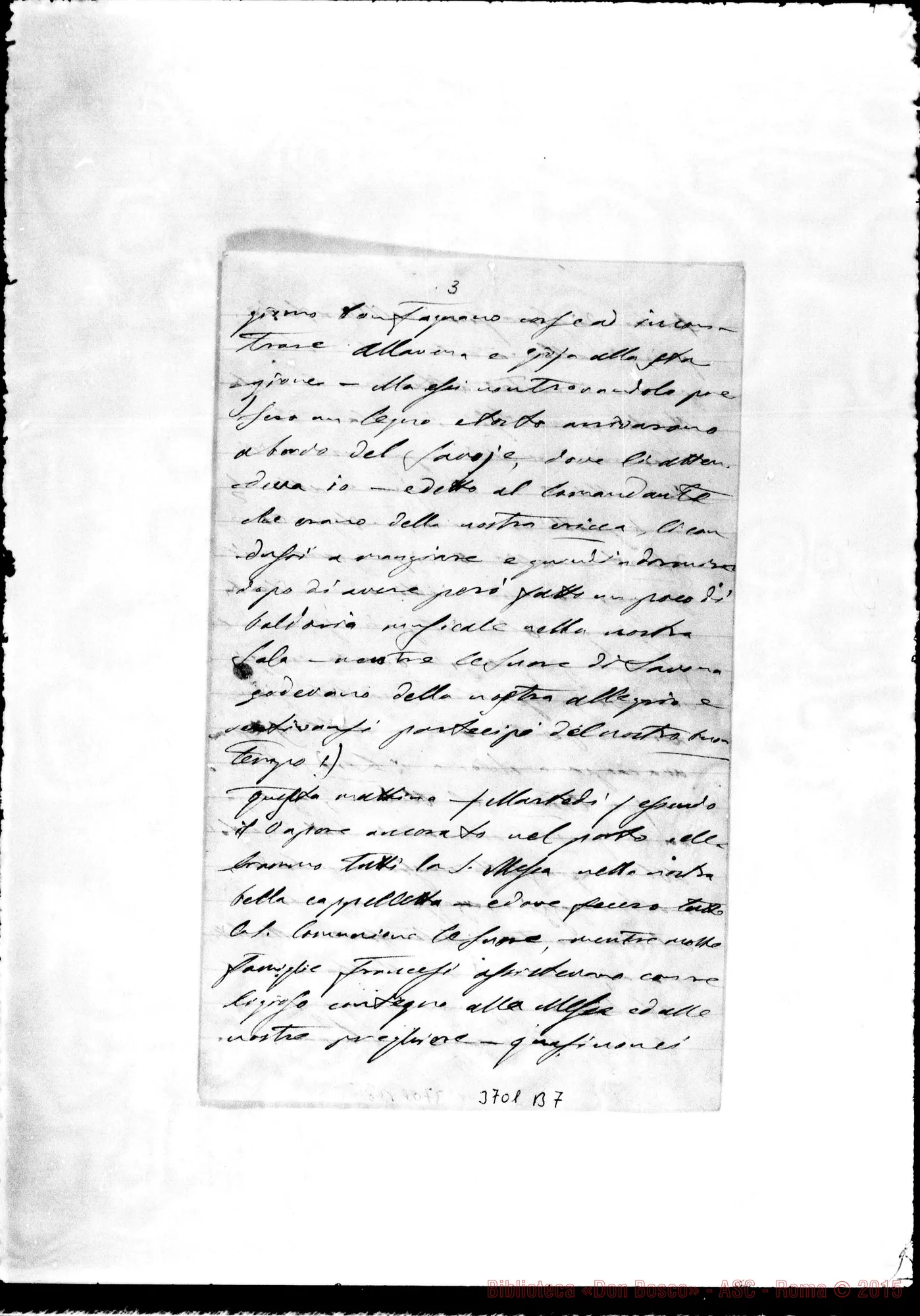 Fotogramma B 7 — Cagliero Giovanni, card. Marsiglia, 16-11-1875