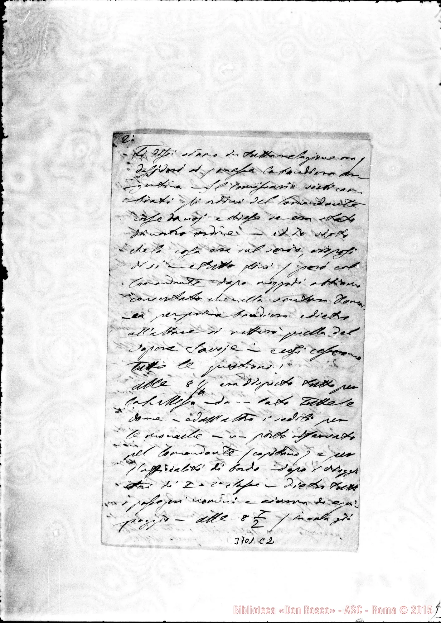Fotogramma C 2 — Cagliero Giovanni, card. Las Palmas, 26-11-1875