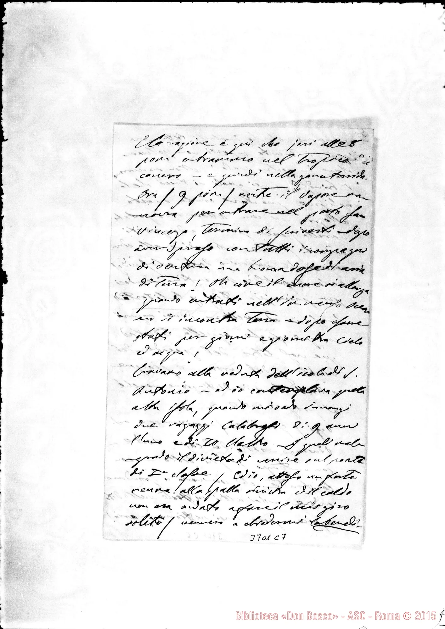 Fotogramma C 7 — Cagliero Giovanni, card. Las Palmas, 26-11-1875