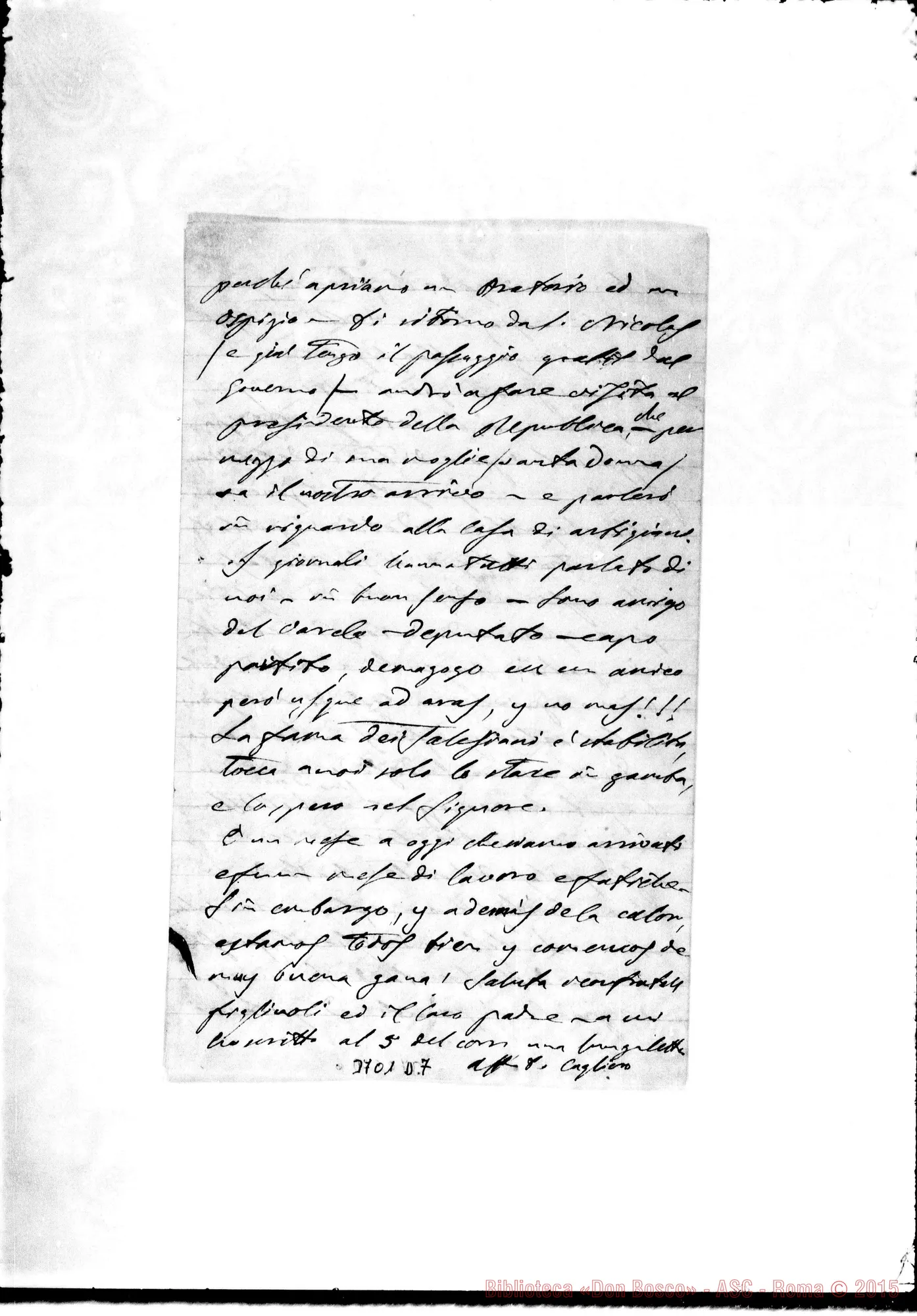 Fotogramma D 7 — Cagliero Giovanni, card. Buenos A., 15-01-1876