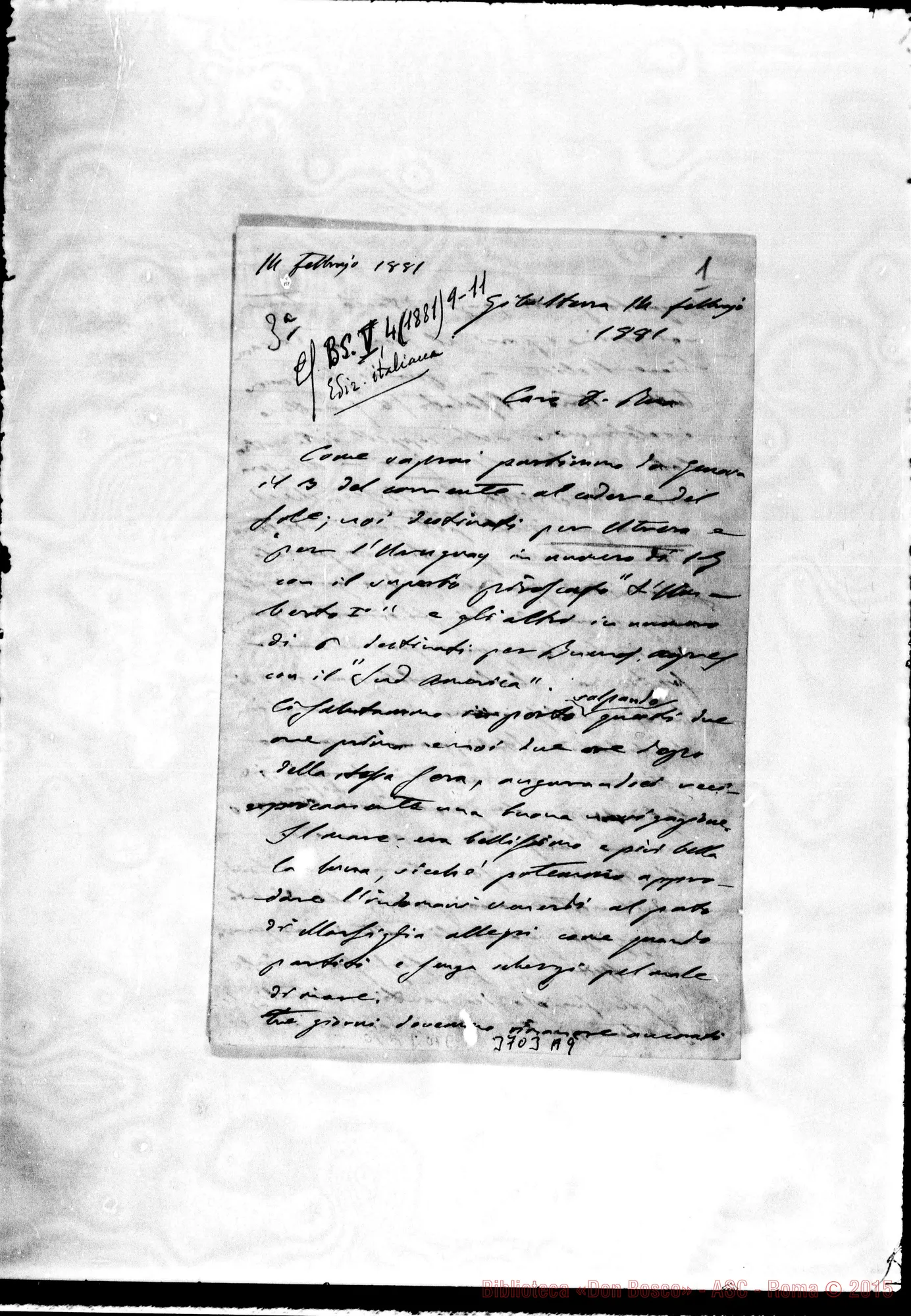 Fotogramma A 9 — « '' Gibilterra, 14-02-1881