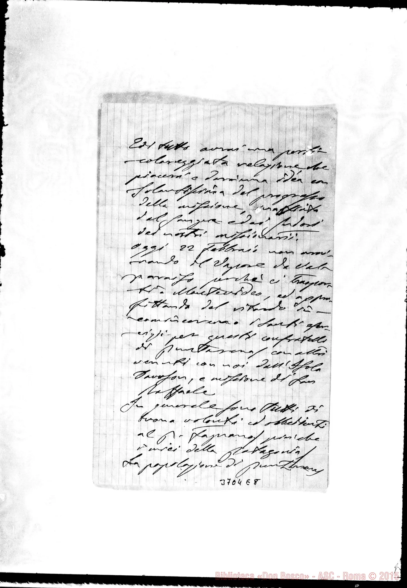 Fotogramma E 8 — « « Puntarenas, 22-02-1892 Autogr. Rua