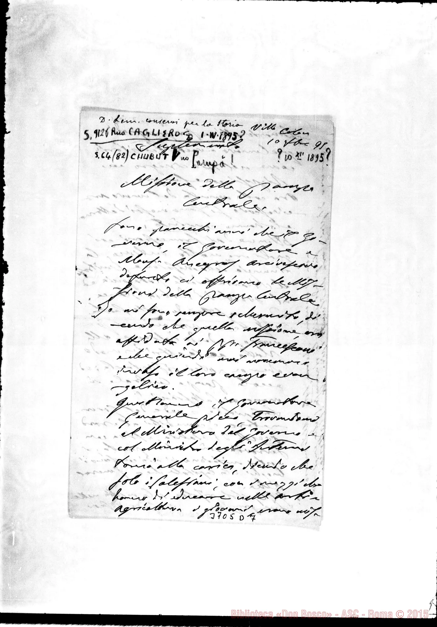 Fotogramma D 7 — « « Villa Colón, 10-12-1895 Autogr. Rua