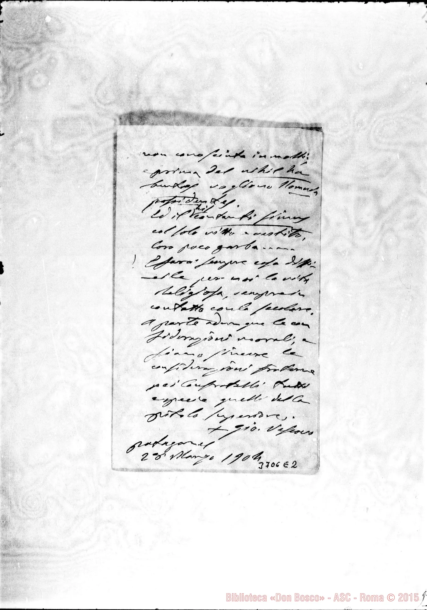 Fotogramma E 2 — « « Patagones, 28-03-1904 Autogr. Rua