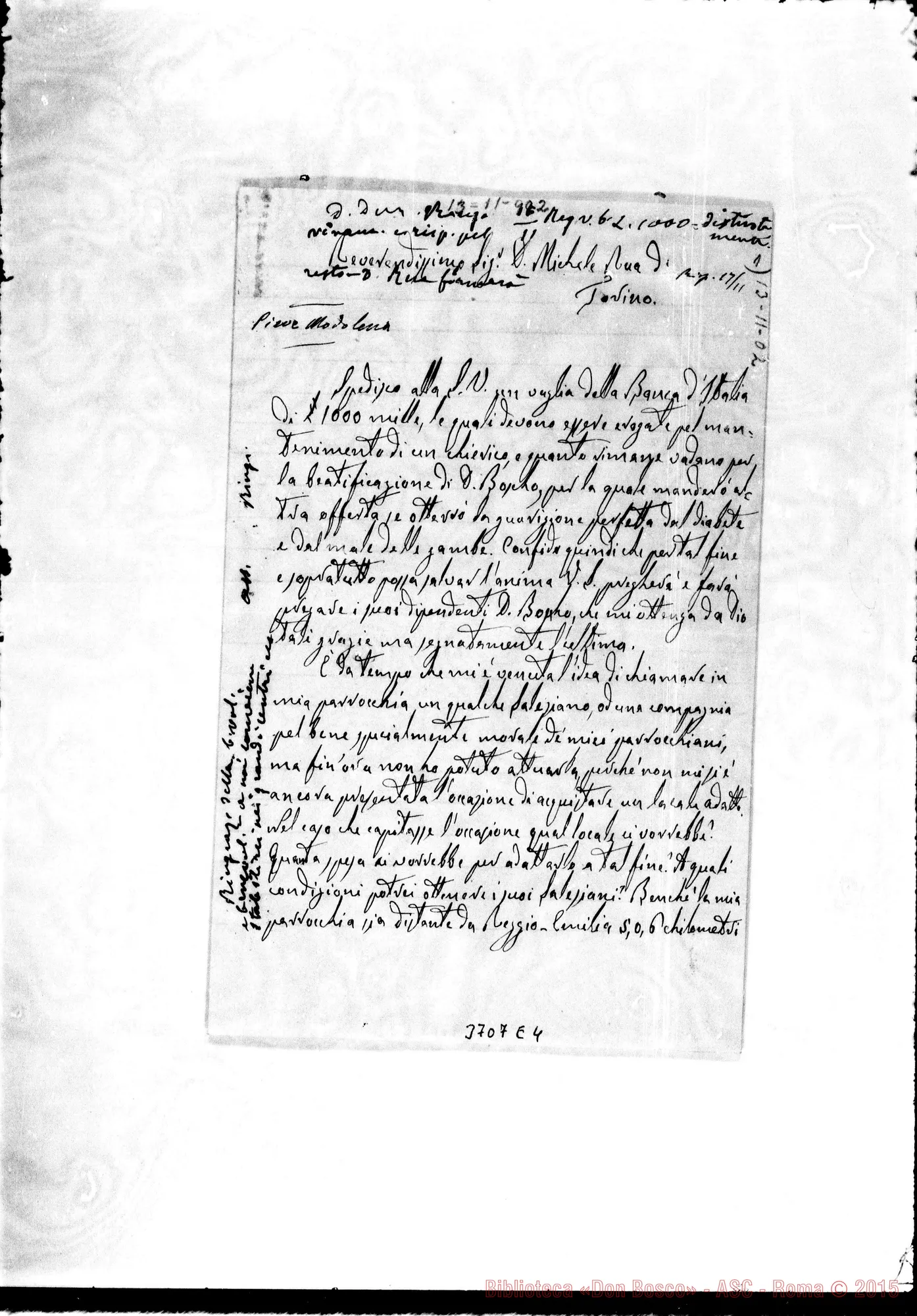 Fotogramma E 4 — Caiti Francesco, sac. Pieve, 13-11-1902 Autogr. Rua
