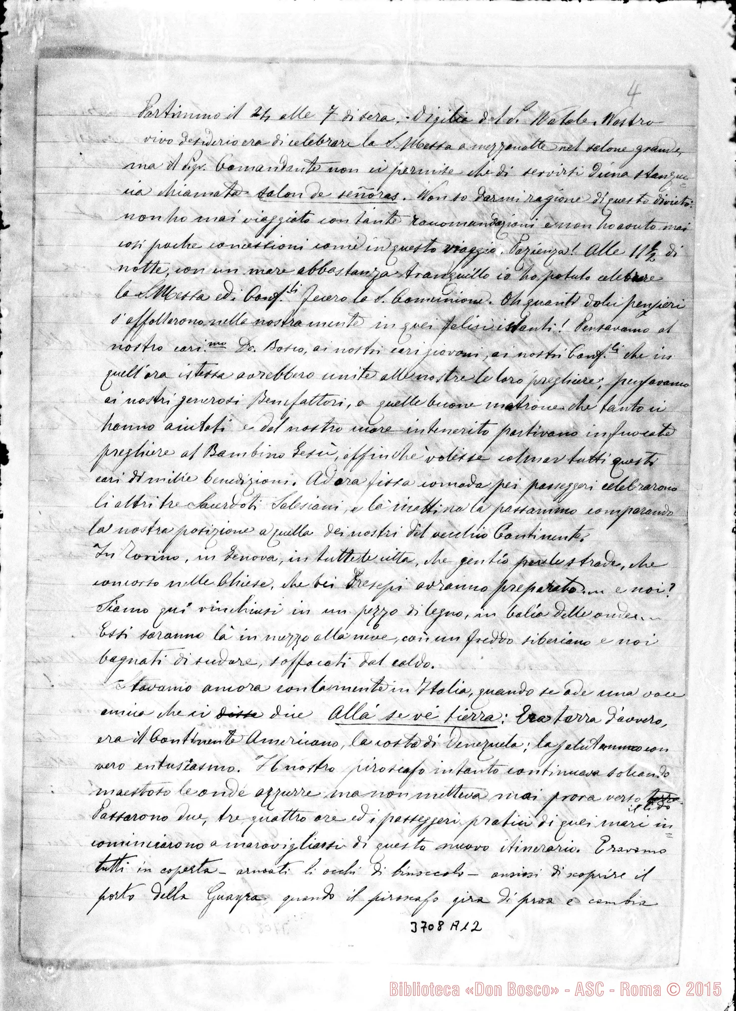 Fotogramma A 12 — « « Quito, 20-02-1888 Aggiunte ms. Lemoyne