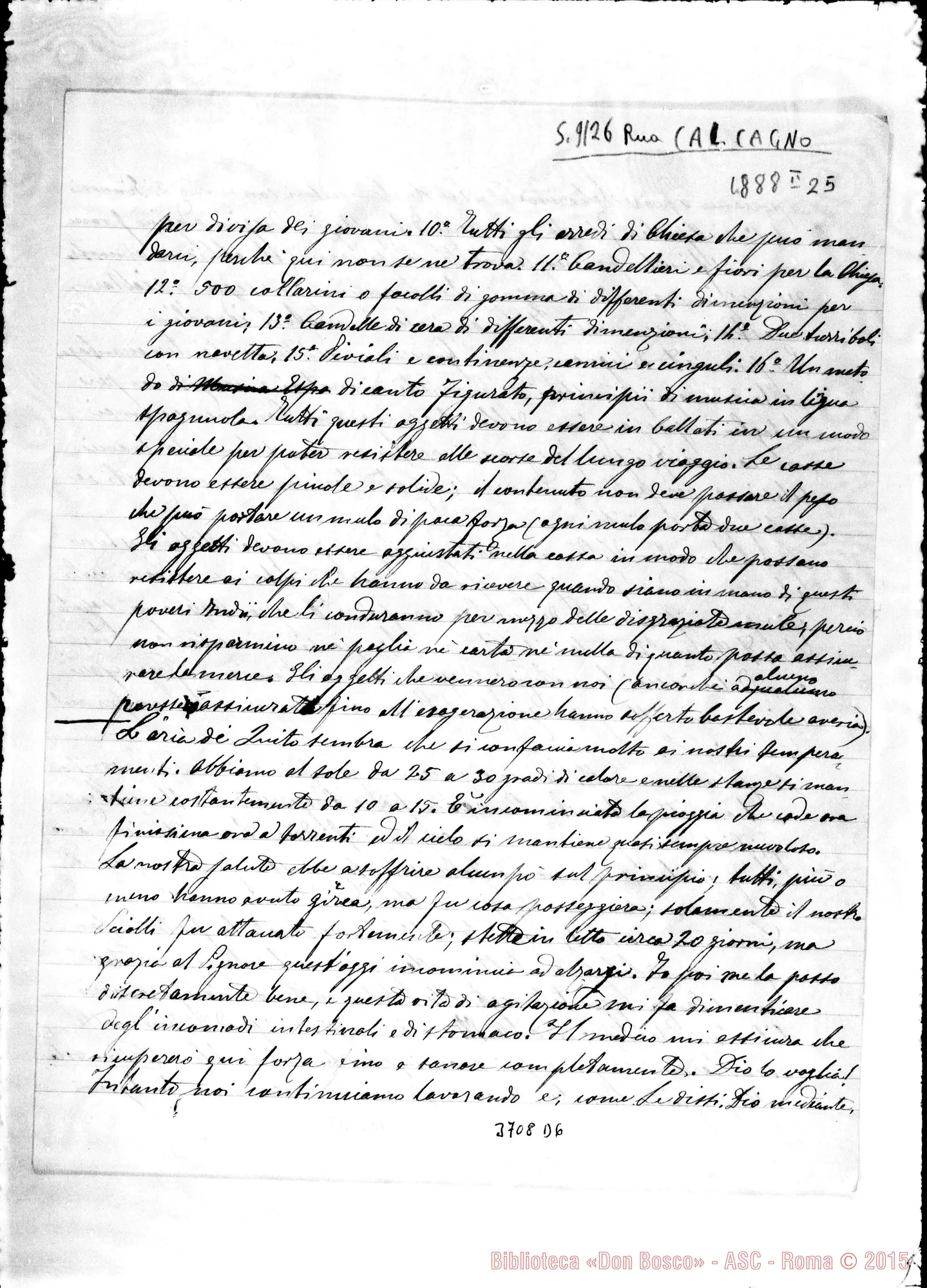 Fotogramma D 6 — « « Quito, 25-02-1888 Autogr. Rua