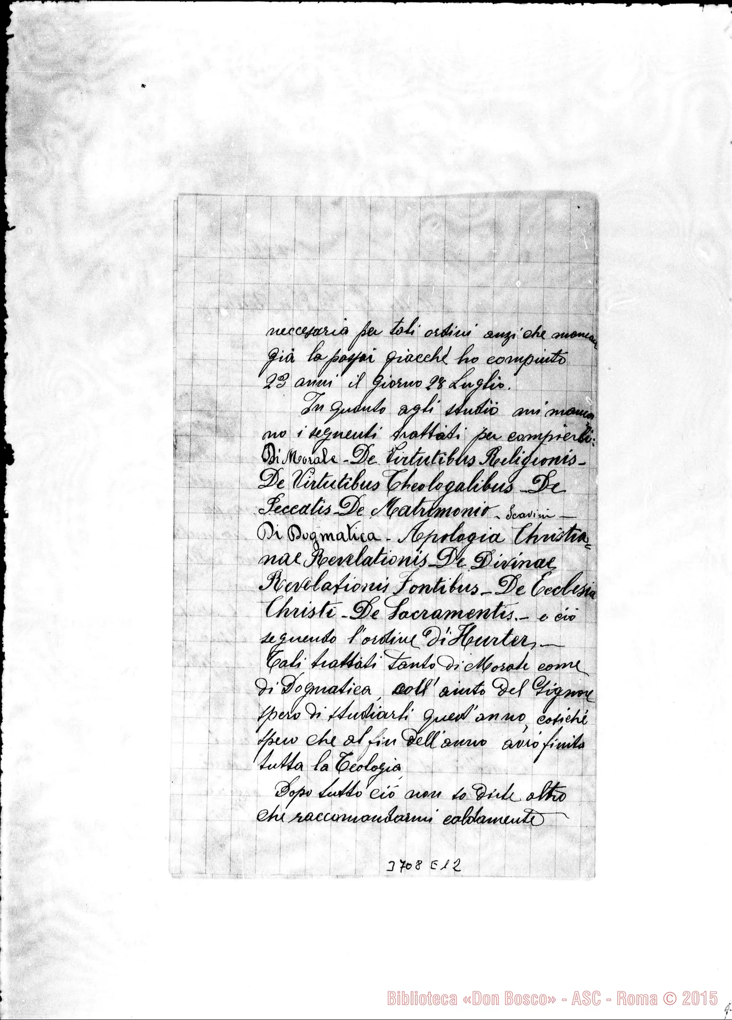 Fotogramma E 12 — « « s.l. s.d. Autogr. Rua. Segue lett. di D. Taricco