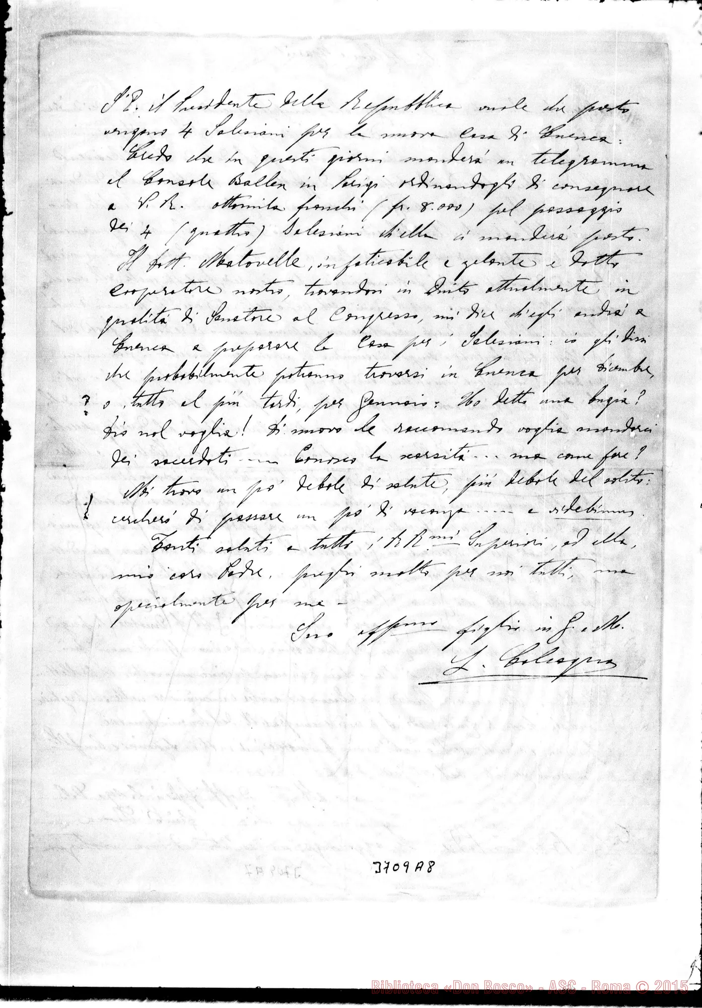 Fotogramma A 8 — « « Quito, 20-08-1892 Autogr. Rua. In altra di Rocca Guido ch.