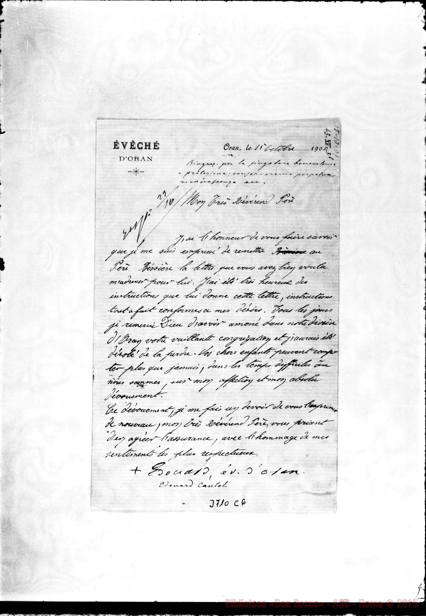 Fotogramma C 6 — Cantei Edoardo A., vesc. di Oran, 15-10-1901