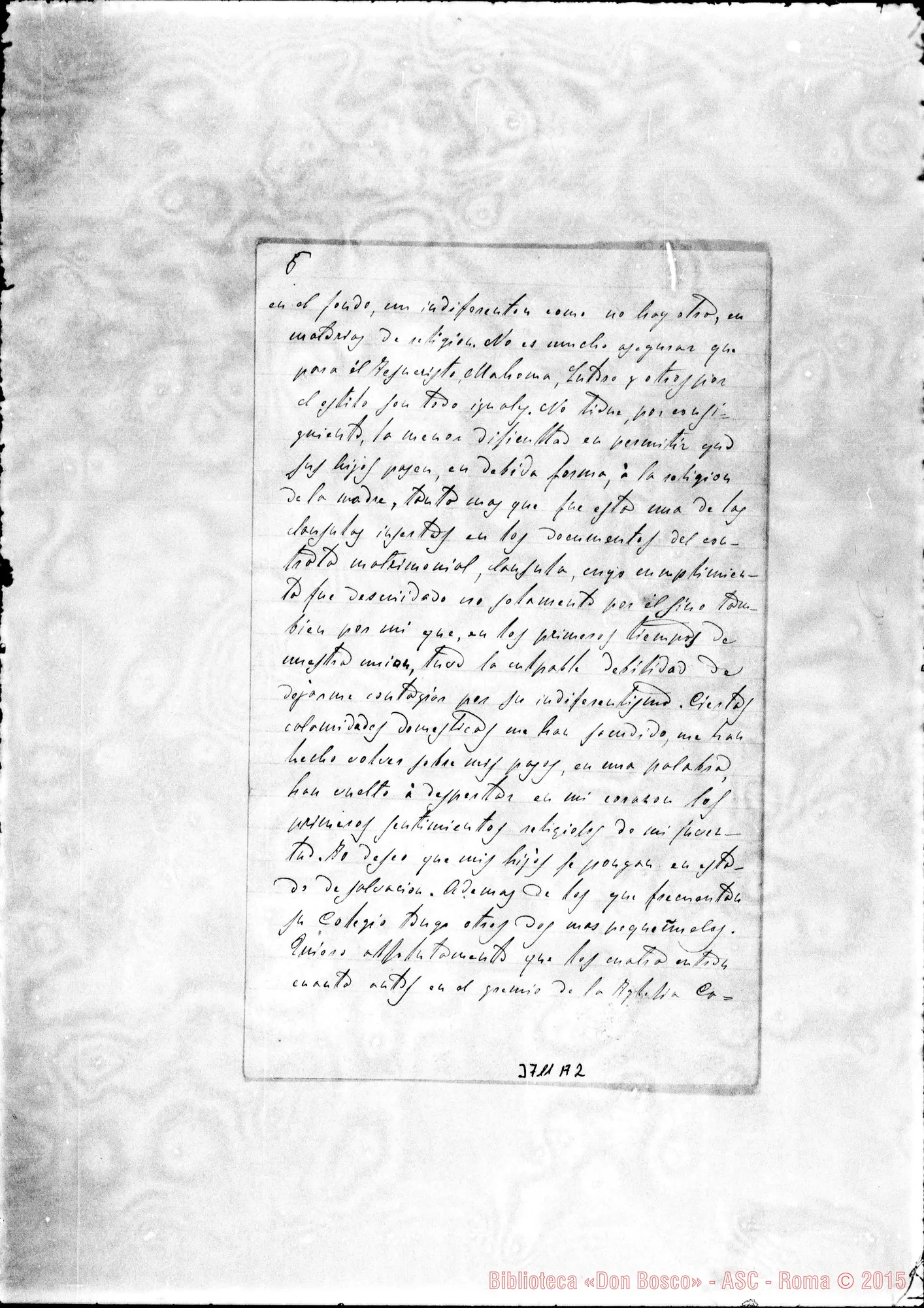 Fotogramma A 2 — Caprioglio Felice, SDB La Piata, 31-12-1888 Autogr. Rua