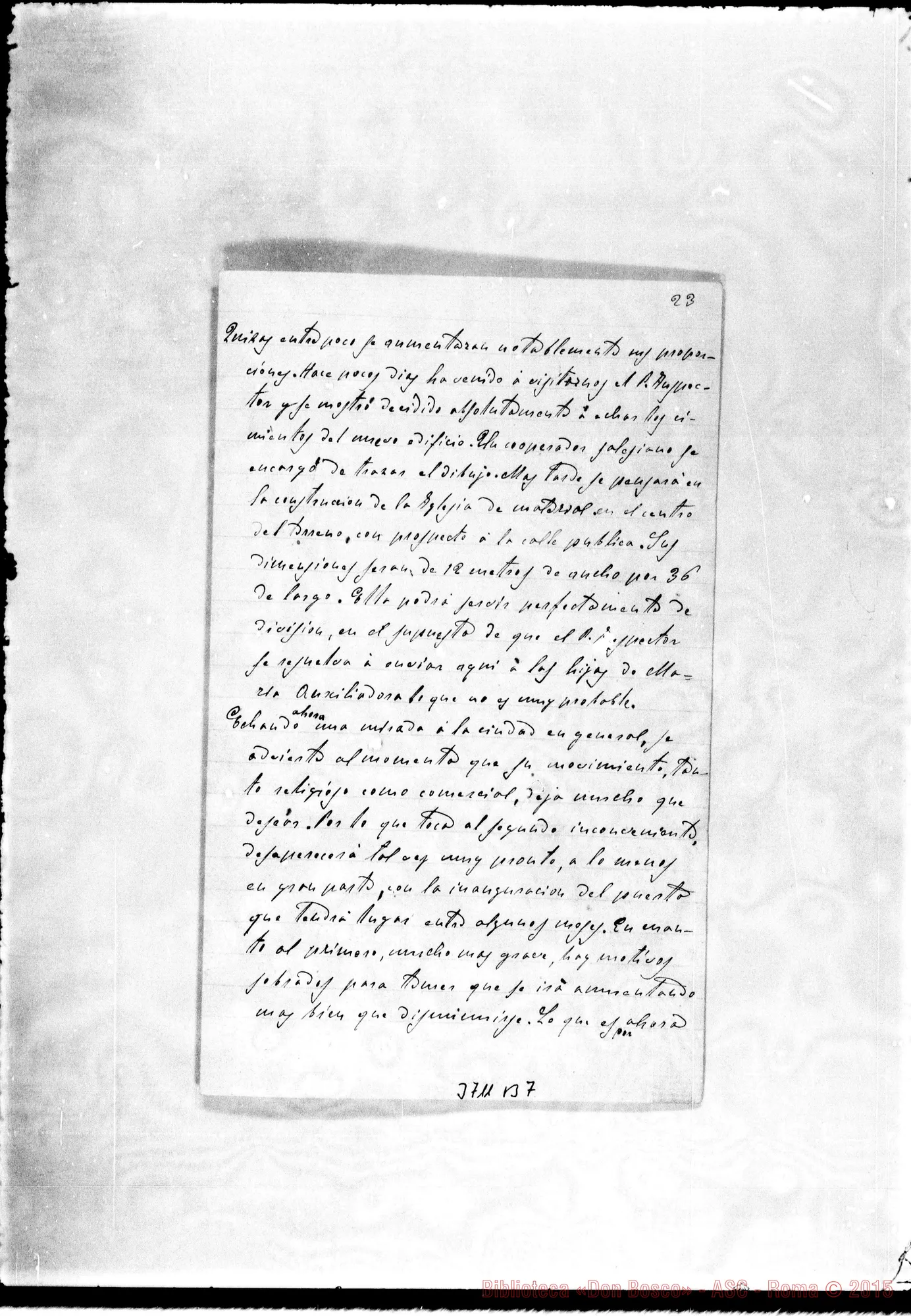 Fotogramma B 7 — Caprioglio Felice, SDB La Piata, 31-12-1888 Autogr. Rua
