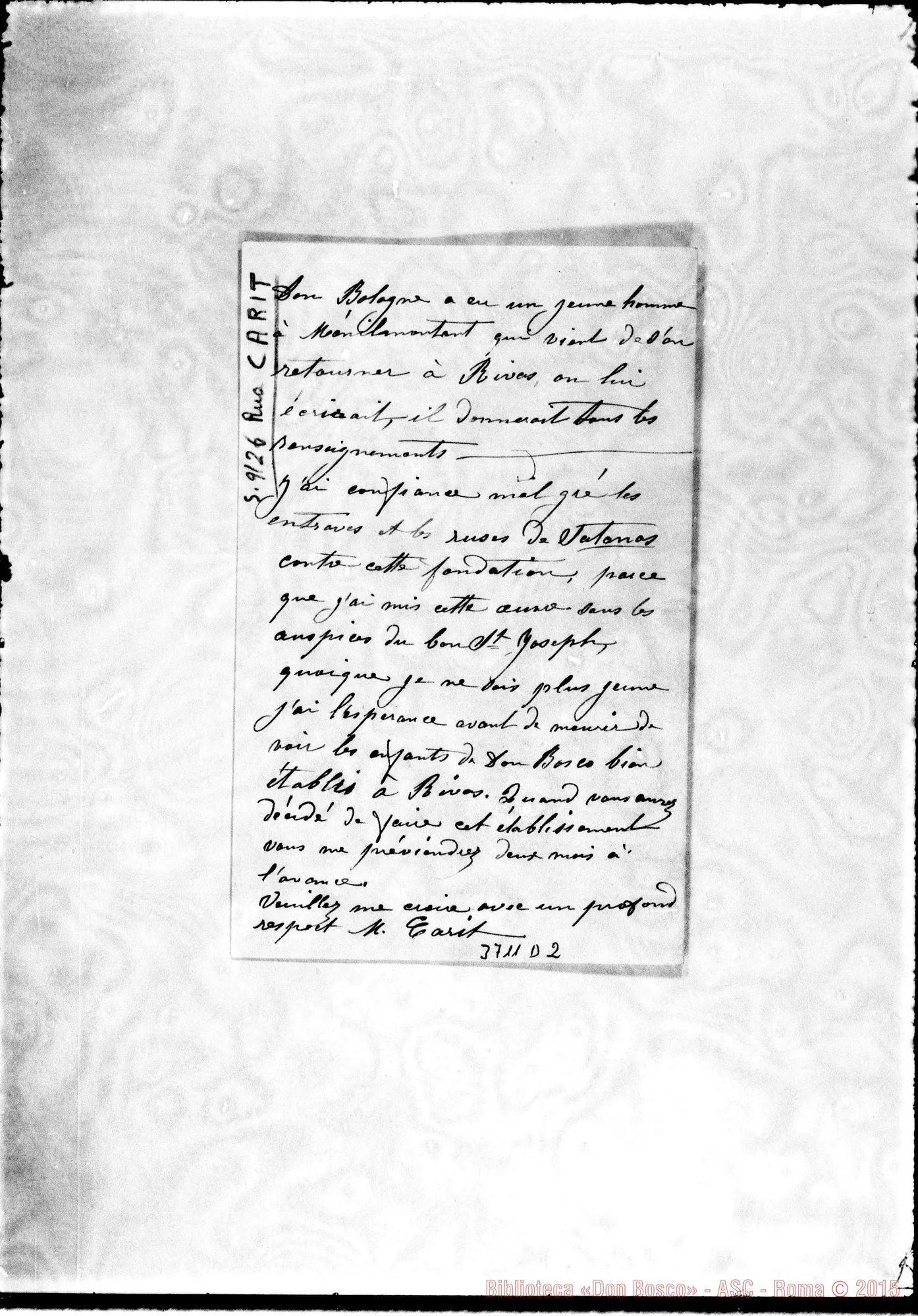 Fotogramma D 2 — Carit M. Paris, 2-05-1901 Autogr. Rua