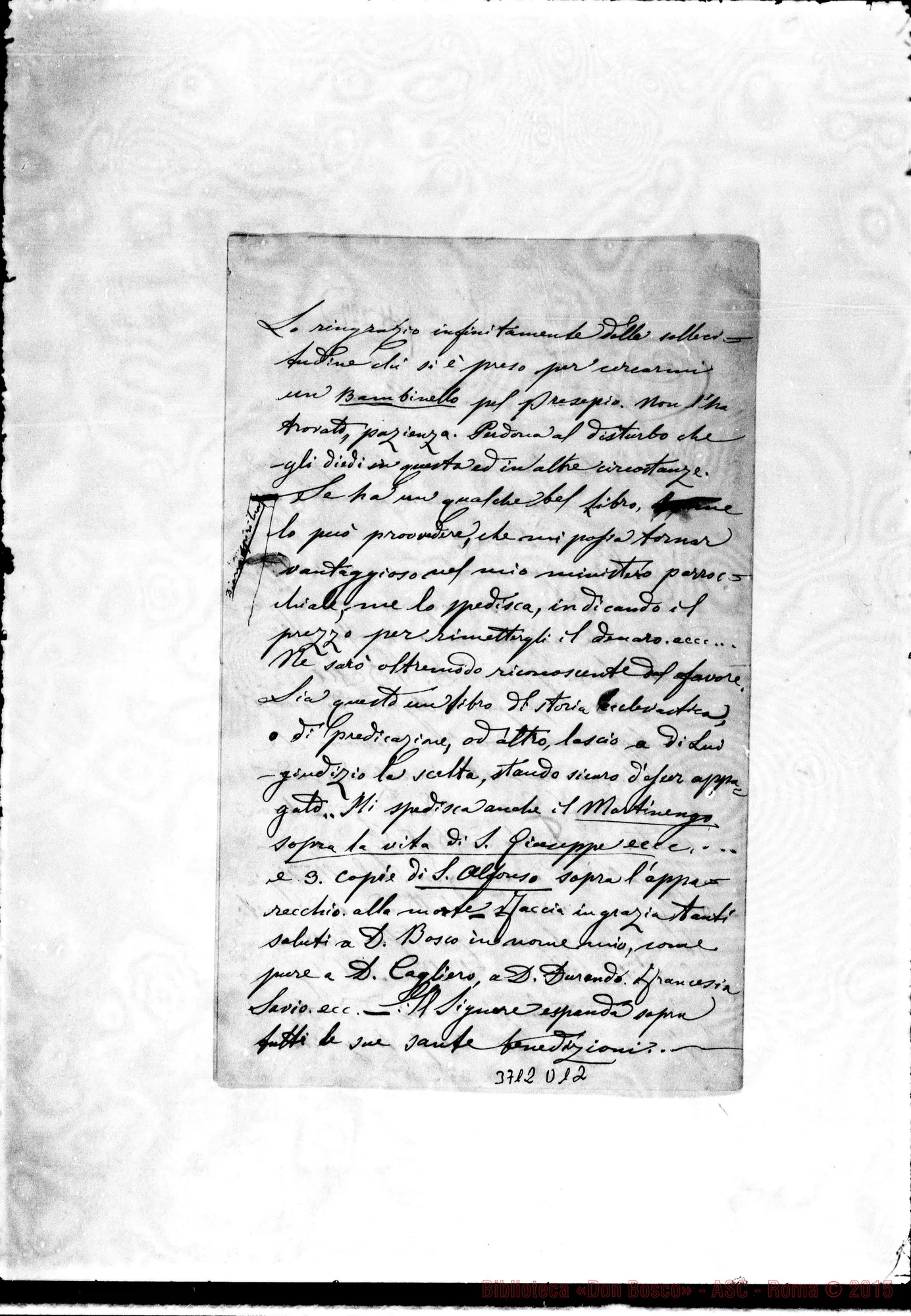 Fotogramma D 12 — Cavalli Giacomo, sac. Rasa, 5-01-1880 Autogr. Rua