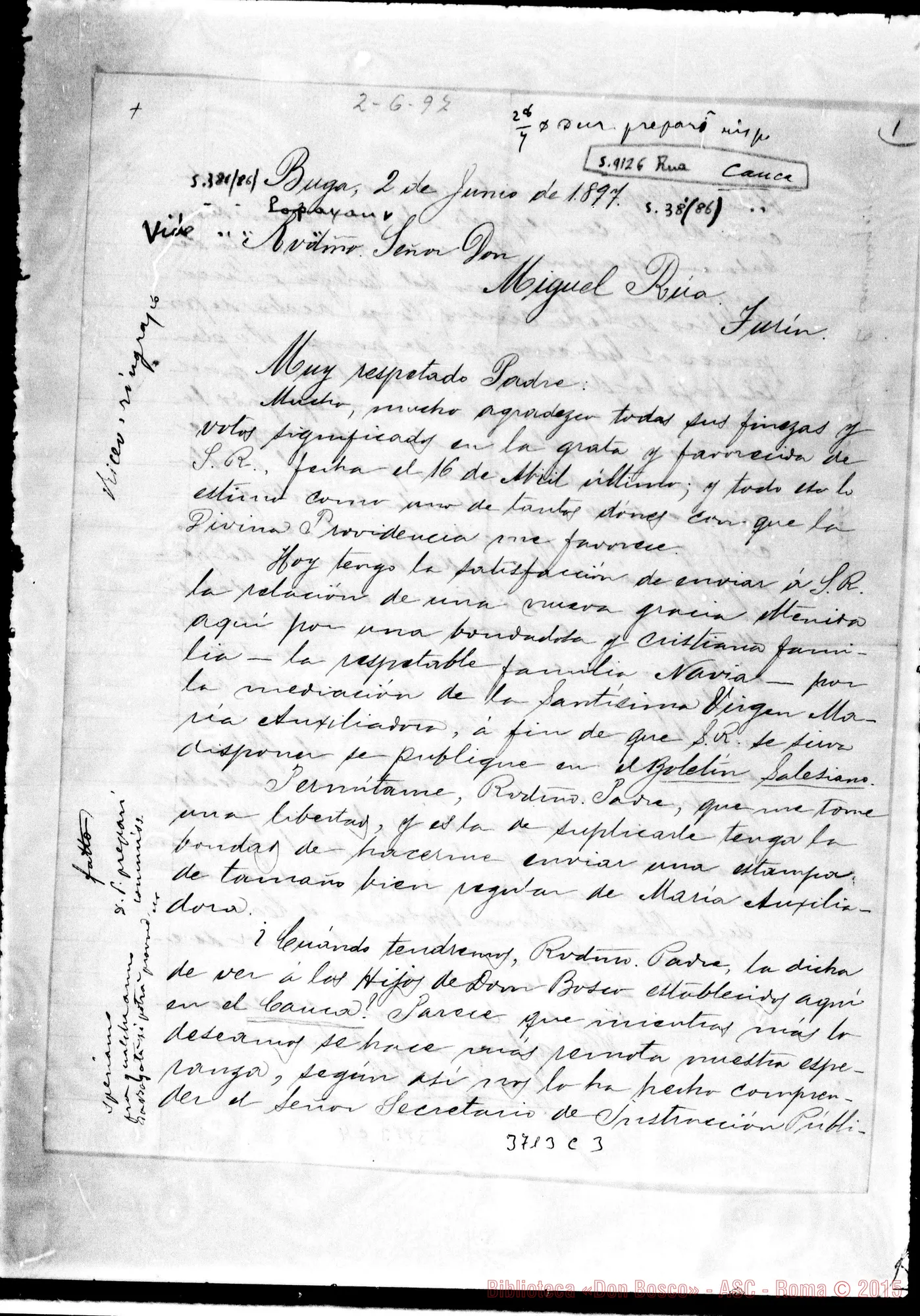 Fotogramma C 3 — « « Buga, 2-06-1897 Autogr. Rua