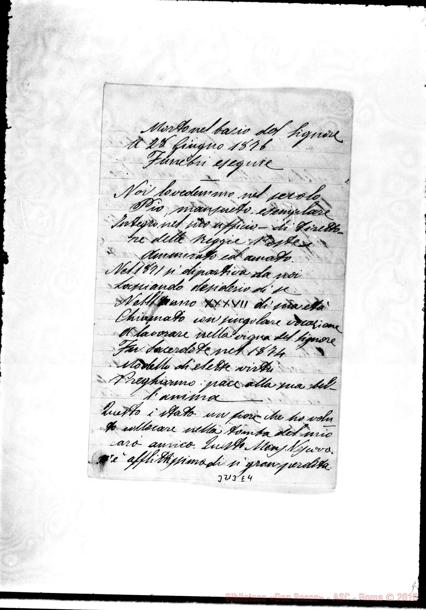 Fotogramma E 4 — « « Caltanis., 31-07-1876 Autogr. Rua su D. Chiala