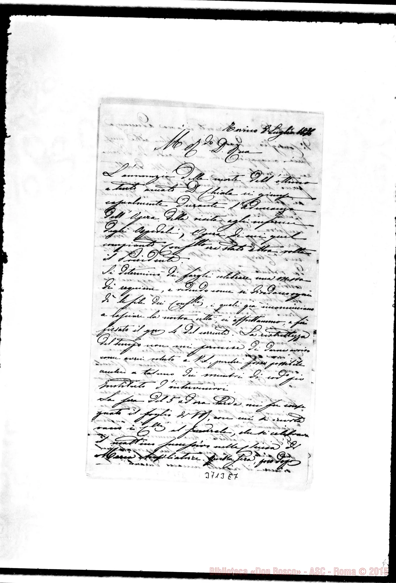 Fotogramma E 7 — « « Torino, 8-07-1876 Su D. Chiala