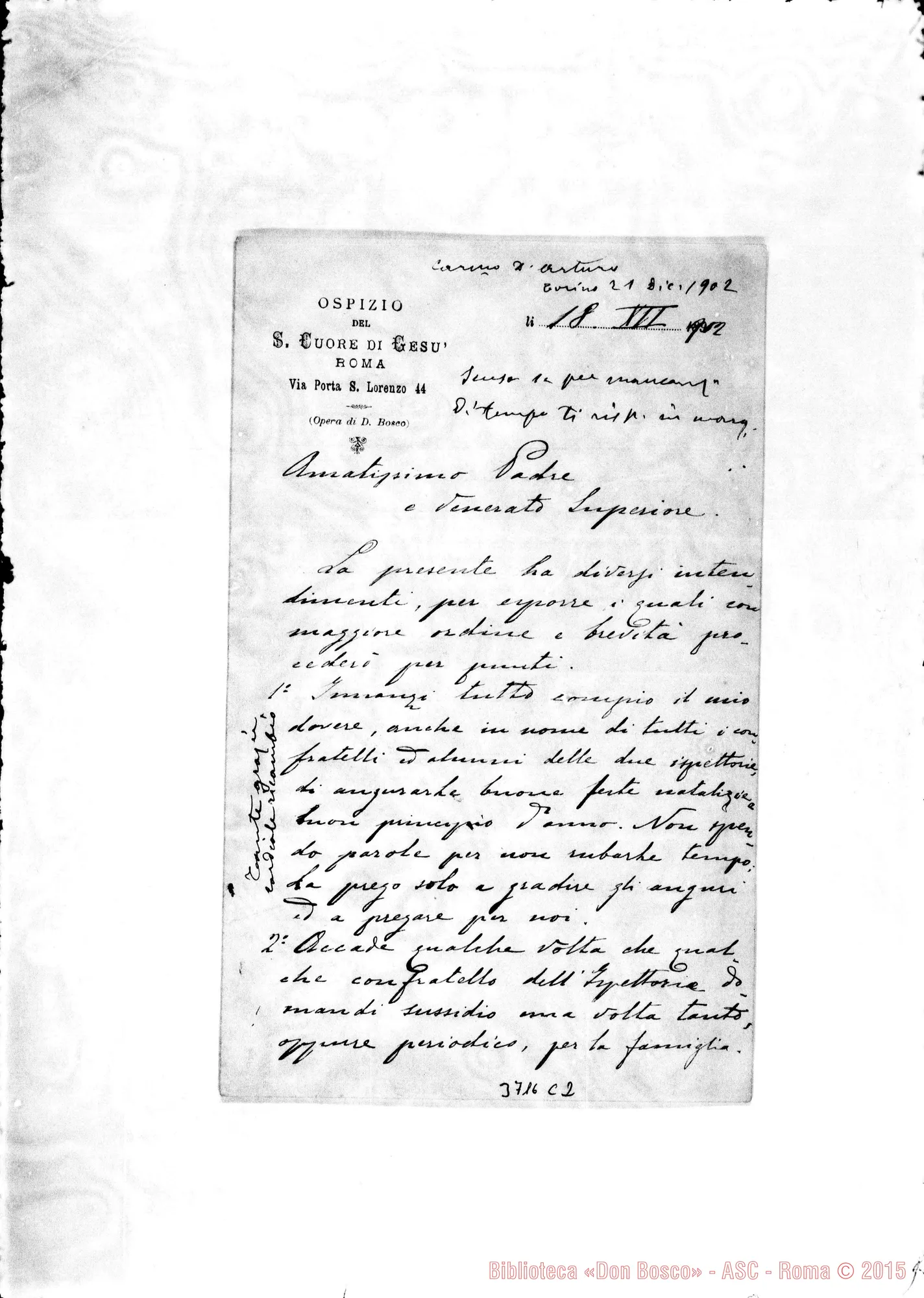 Fotogramma C 2 — « « Roma, 18-12-1902 Autogr. Rua