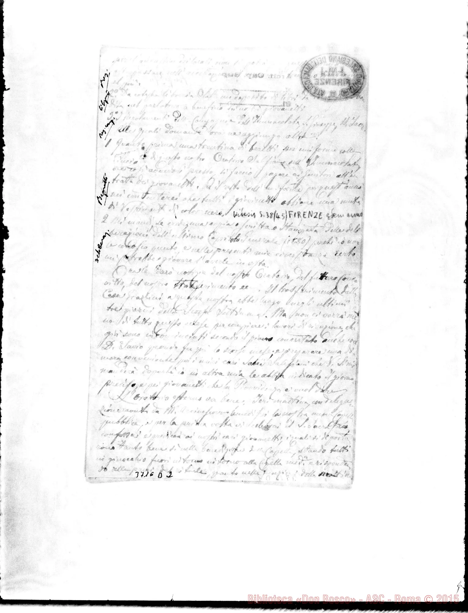 Fotogramma D 2 — « « Firenze, 24-10-1881 Autogr. Rua