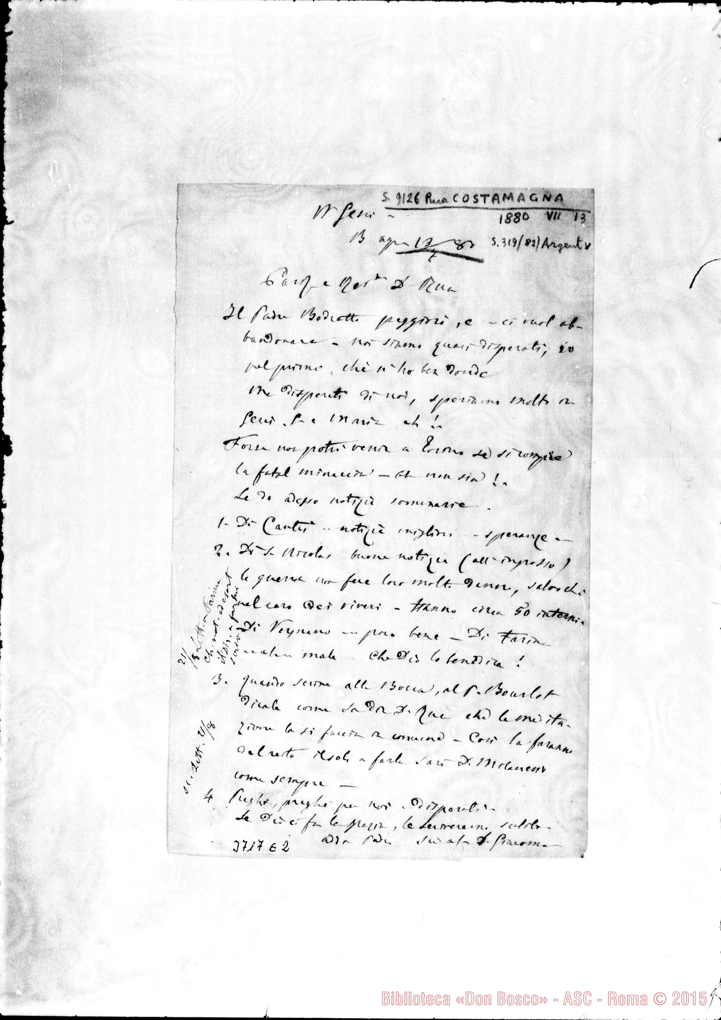 Fotogramma E 2 — « « Buenos A., 13-07-1880 Autogr. Rua