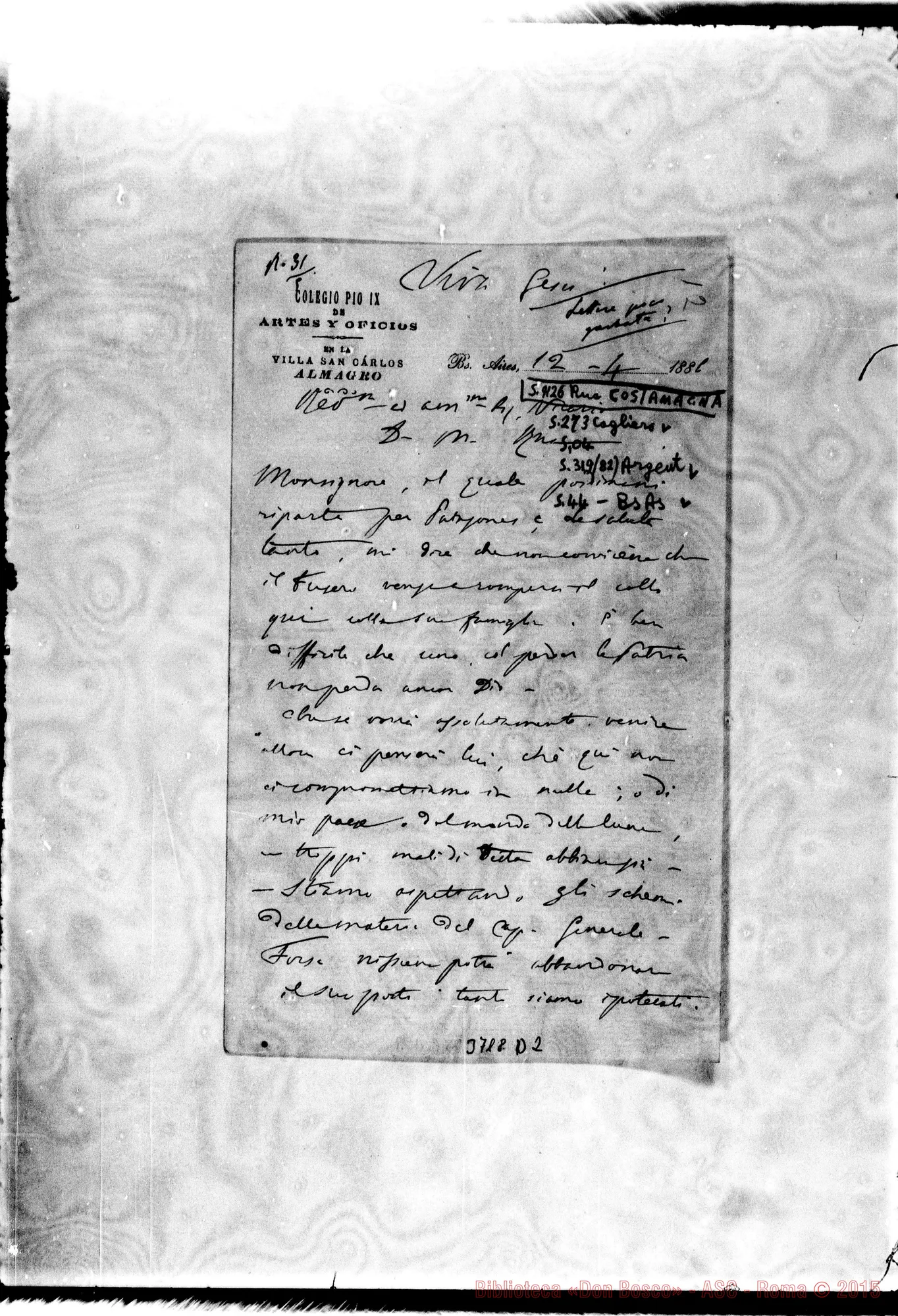 Fotogramma D 2 — « « Buenos A., 12-04-1886