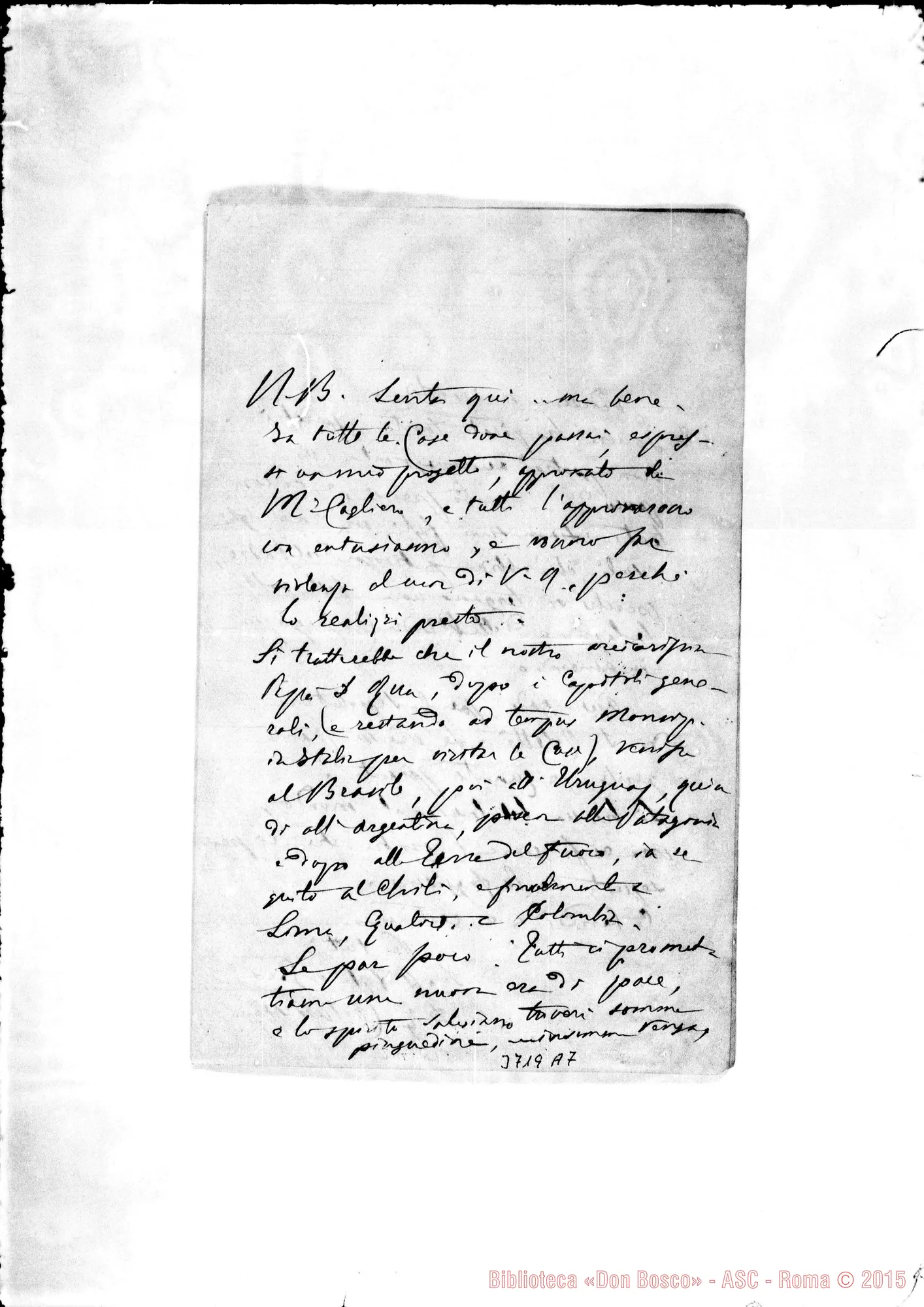 Fotogramma A 7 — « « Almagro, 21-04-1892 Autogr. Rua