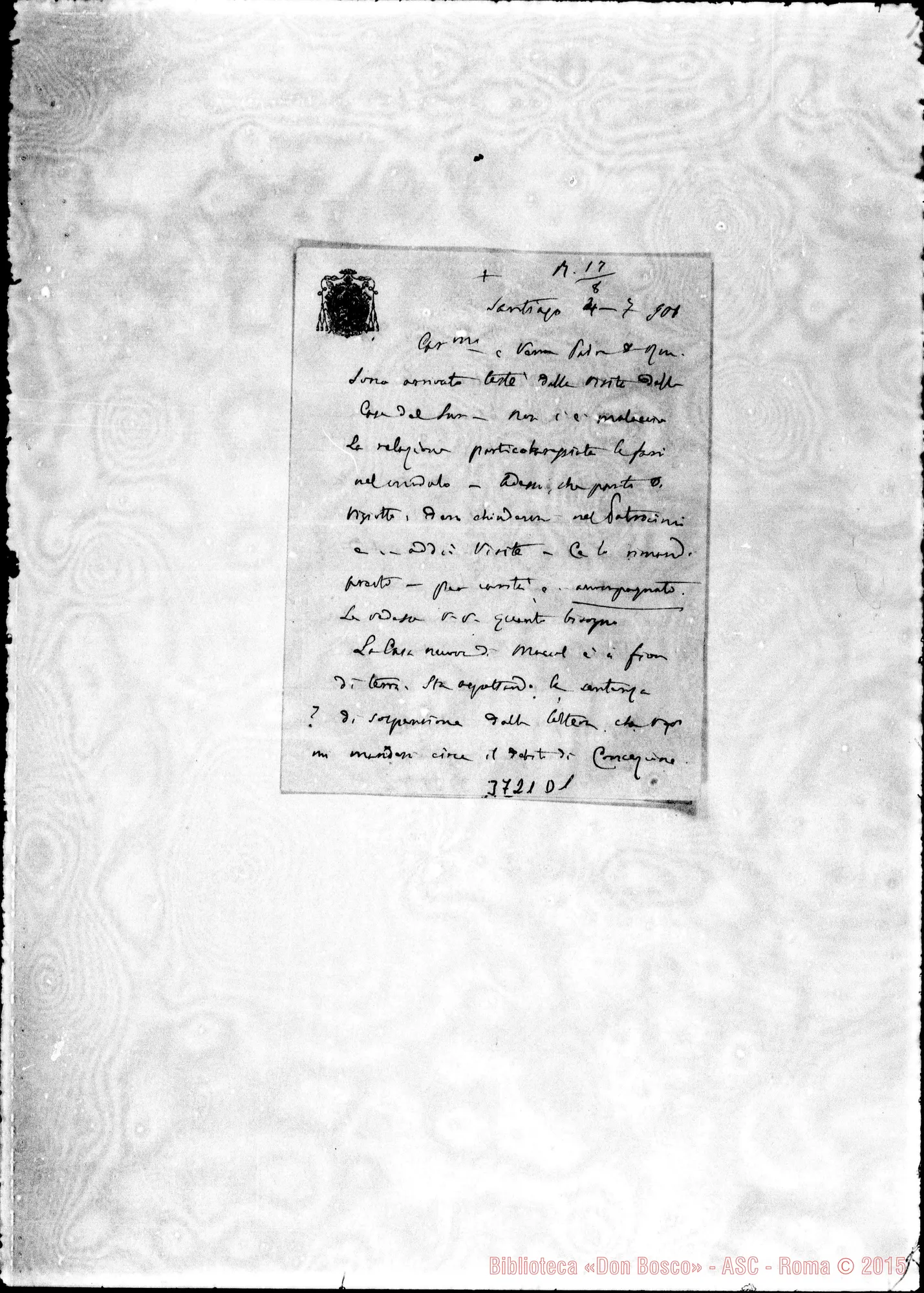 Fotogramma D 1 — « « Santiago, 4-07-1901 Autogr. Rua